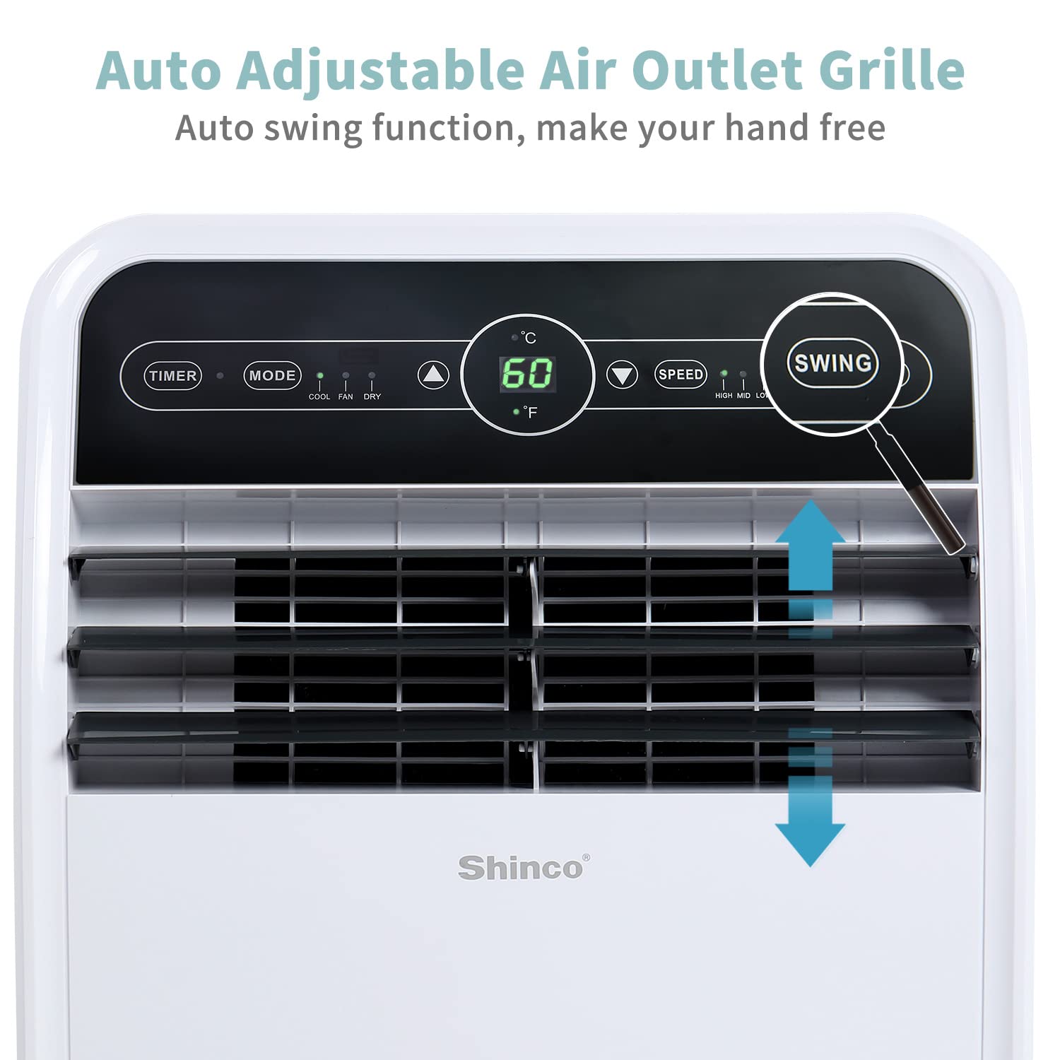 Shinco 12,000 BTU Portable Air Conditioner - 3-in-1 Cooling, Dehumidifier & Fan for Rooms up to 400 sq.ft - Includes Remote Control, 24H Timer & Installation Kit - Perfect for Bedrooms, Offices & Small Apartments