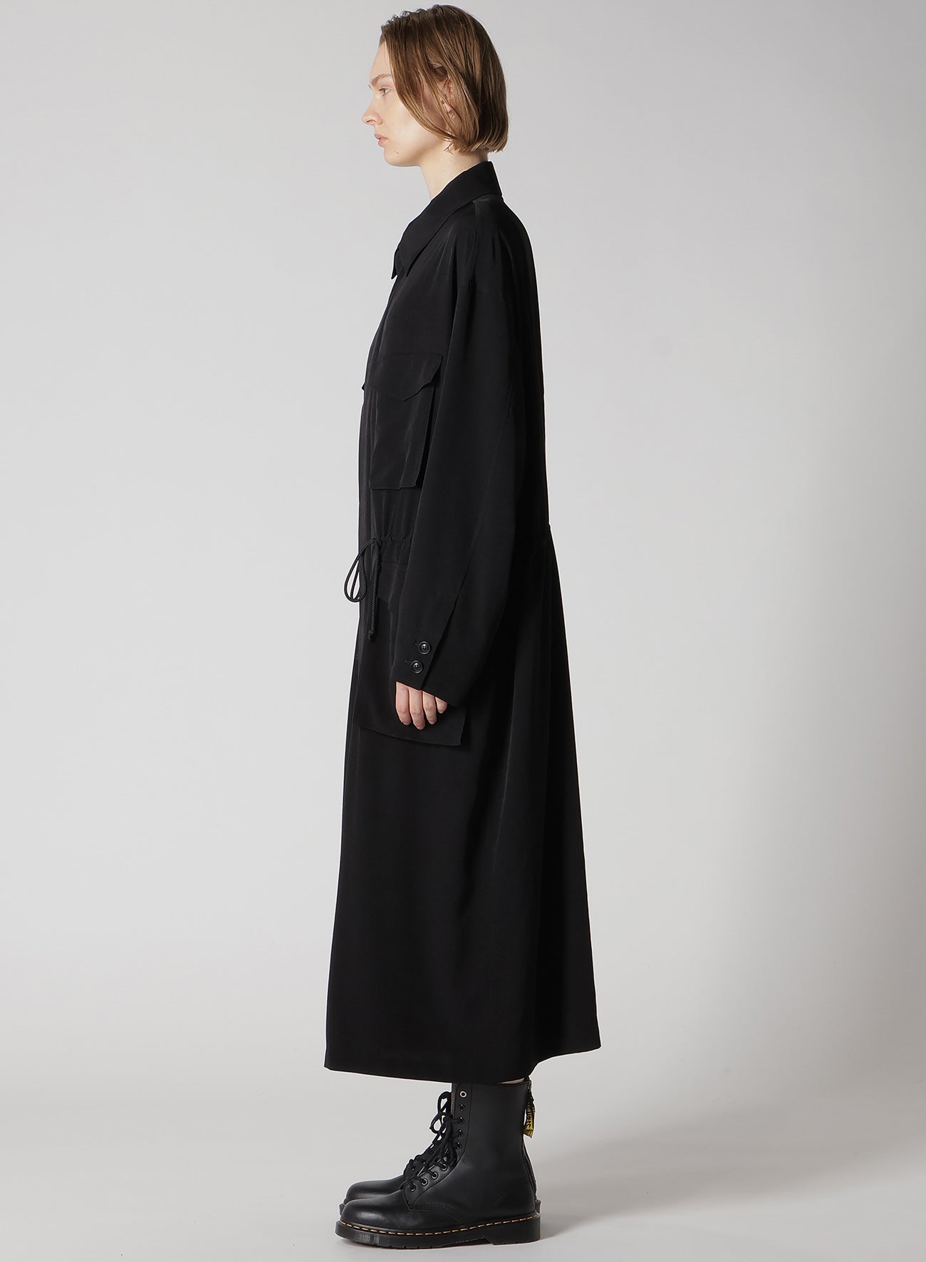 Elegant Crepe de Chine Long Dress with 4 Pockets - Perfect for Weddings, Parties & Formal Occasions