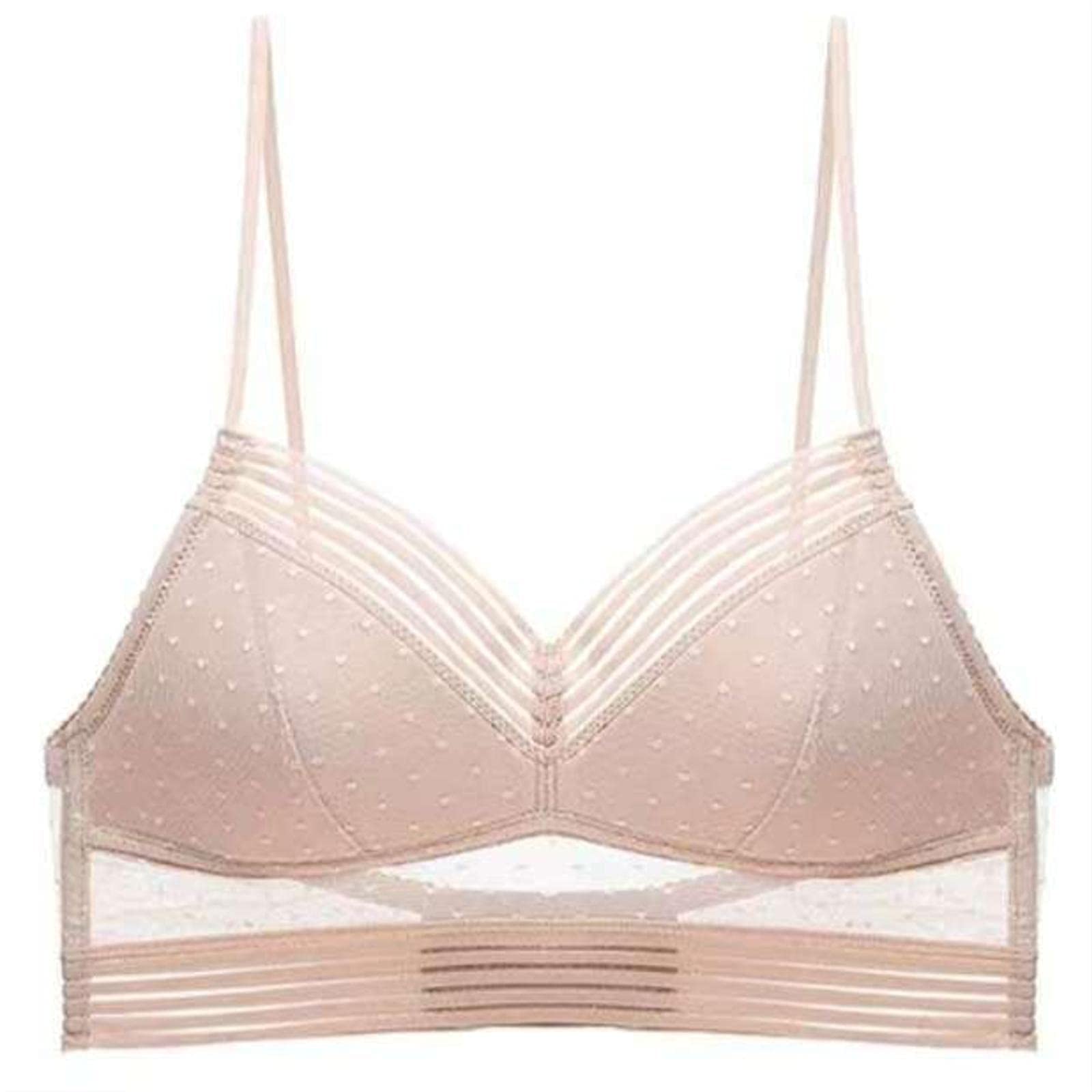LaxChic Wireless Lace Bra for Women - Low Back Lifting Push Up Bralette with U-Back Design, Comfortable Seamless Underwear for Daily Wear, Date Night & Special Occasions