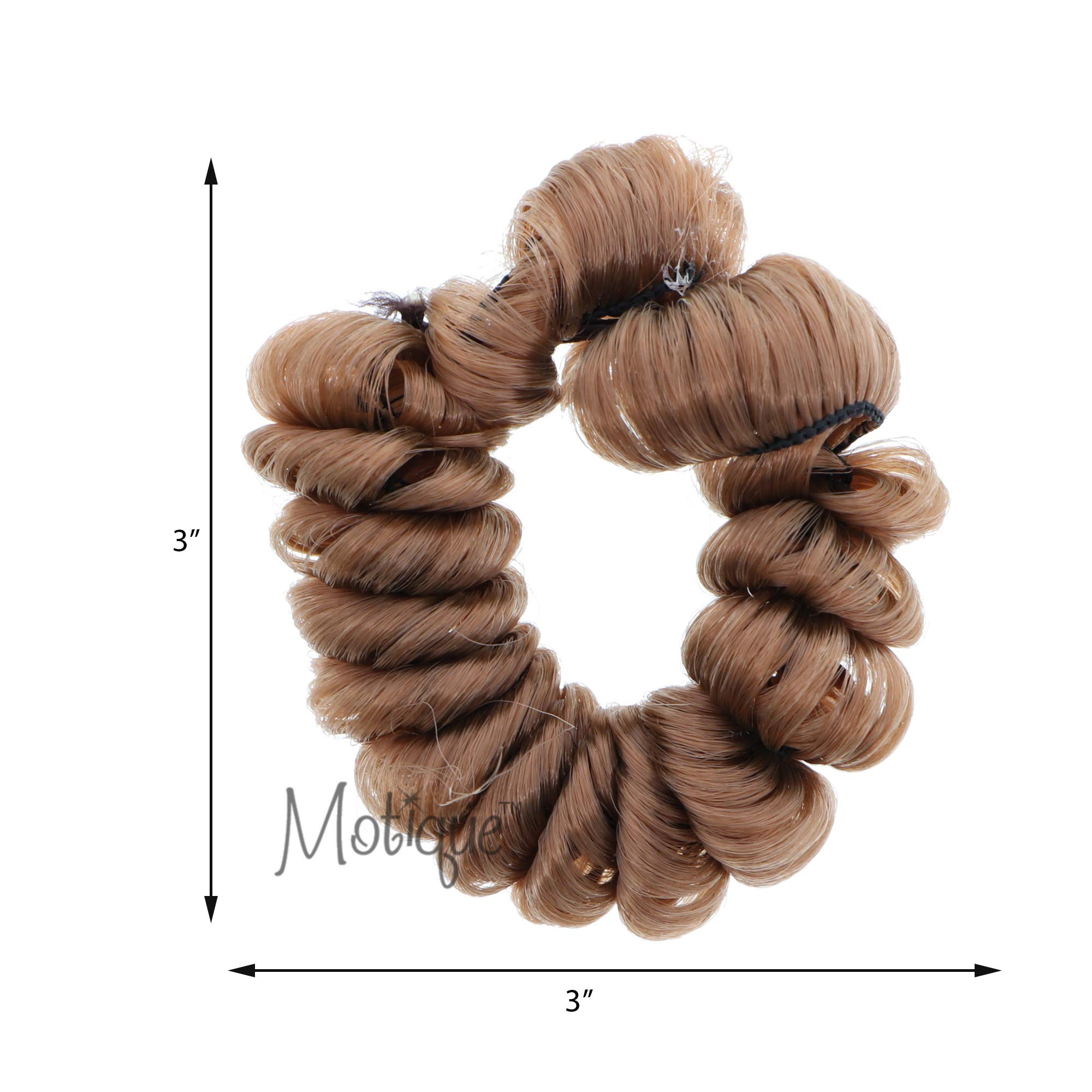 Set of 3 Synthetic Curly Hair Scrunchies - Light Brown Hair Ties for Women, Girls, Perfect for Workouts, Office & Everyday Style