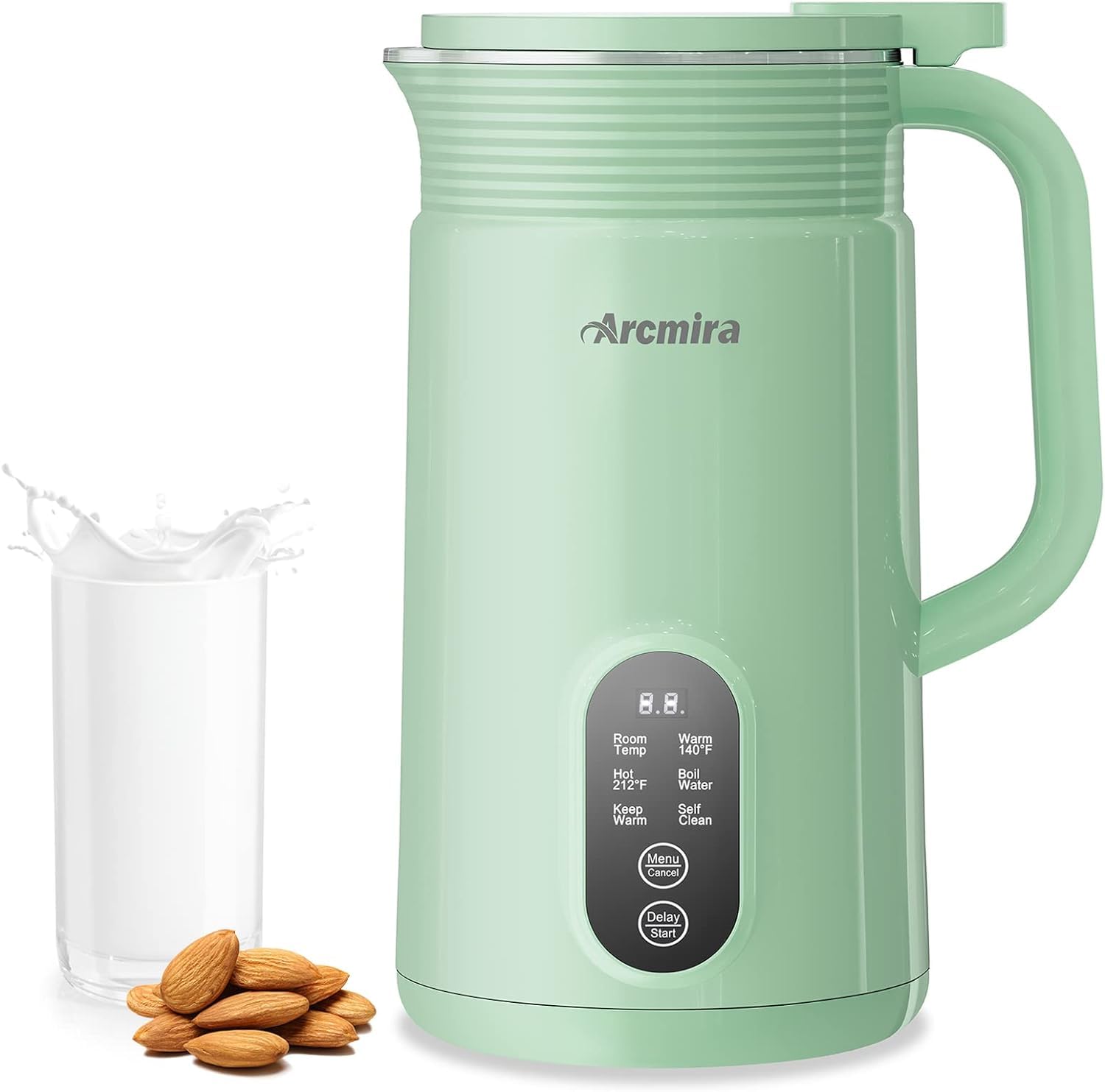 Automatic Nut Milk Maker Machine - 20oz for Homemade Almond, Oat, Soy & Plant-Based Non-Dairy Milk | Delay Start, Keep Warm & Boil Functions | Includes Nut Milk Bag | Perfect for Vegan, Keto & Healthy Lifestyles | Great for Breakfast, Smoothies & Coffee Drinks