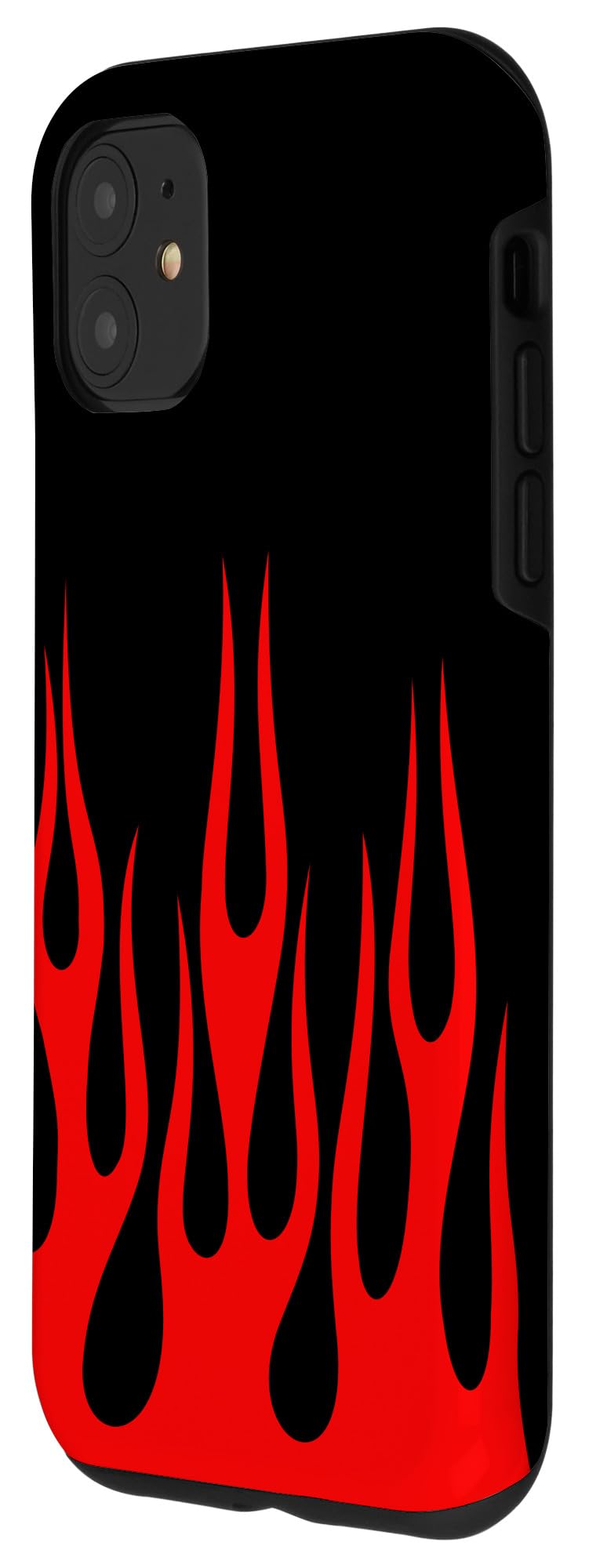 iPhone 11 Case with Red Flames Design on Black Background - Durable Protective Cover for Everyday Use & Gaming