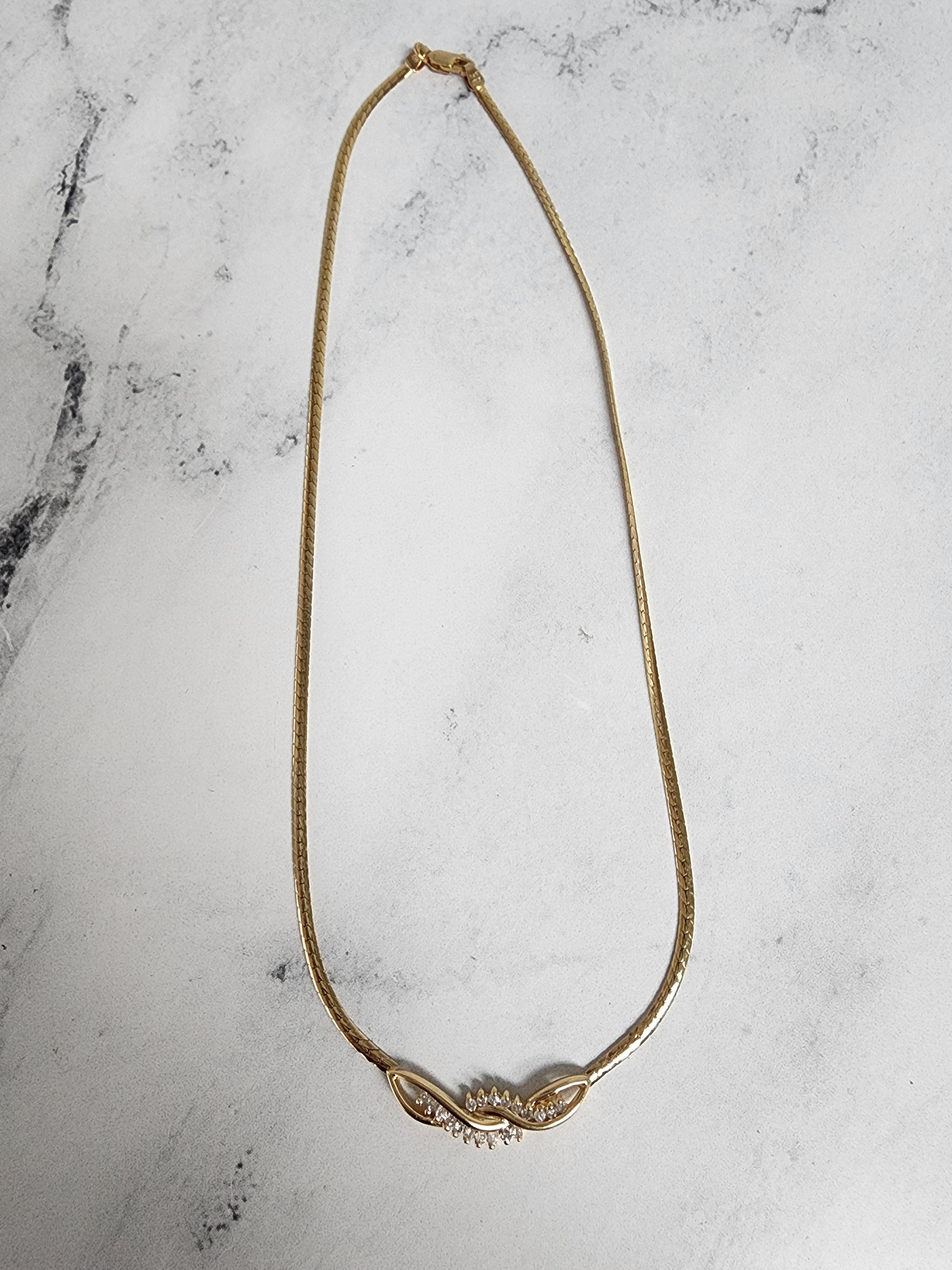 Infiniti Diamond Necklace with Beveled Snake Chain - Elegant 14K Gold Plated Pendant Jewelry for Women, Perfect Gift for Anniversary, Valentine's Day & Special Occasions