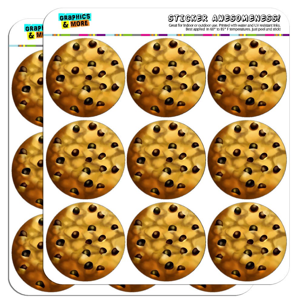 2 Inch Chocolate Chip Cookie Planner Stickers - Opaque Adhesive Scrapbook & Craft Decals for Bullet Journals, DIY Projects & Gift Wrapping
