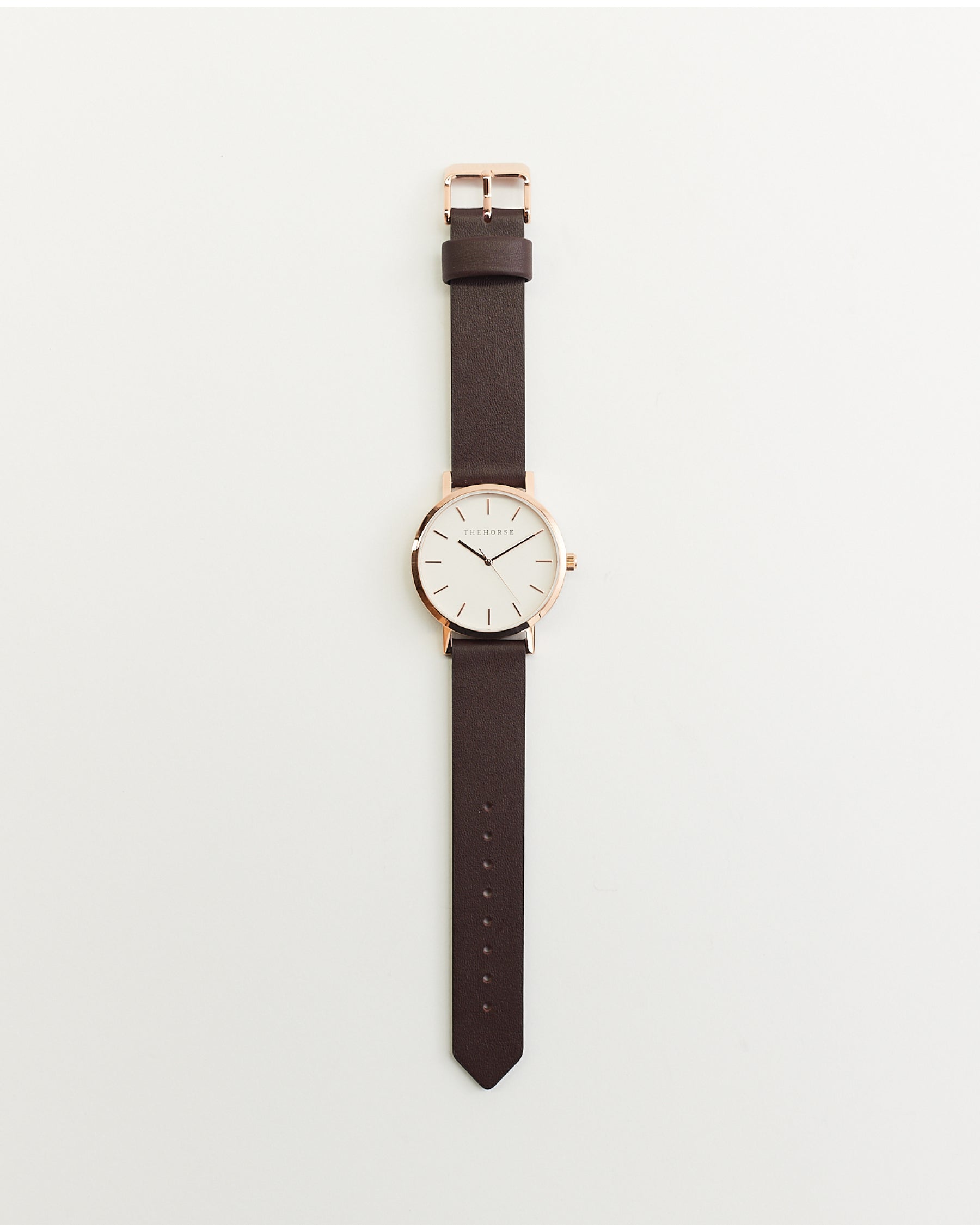 Mini Original Rose Gold Watch with White Dial & Deep Plum Leather Strap - Elegant Women's Wristwatch for Daily Wear, Office & Special Occasions