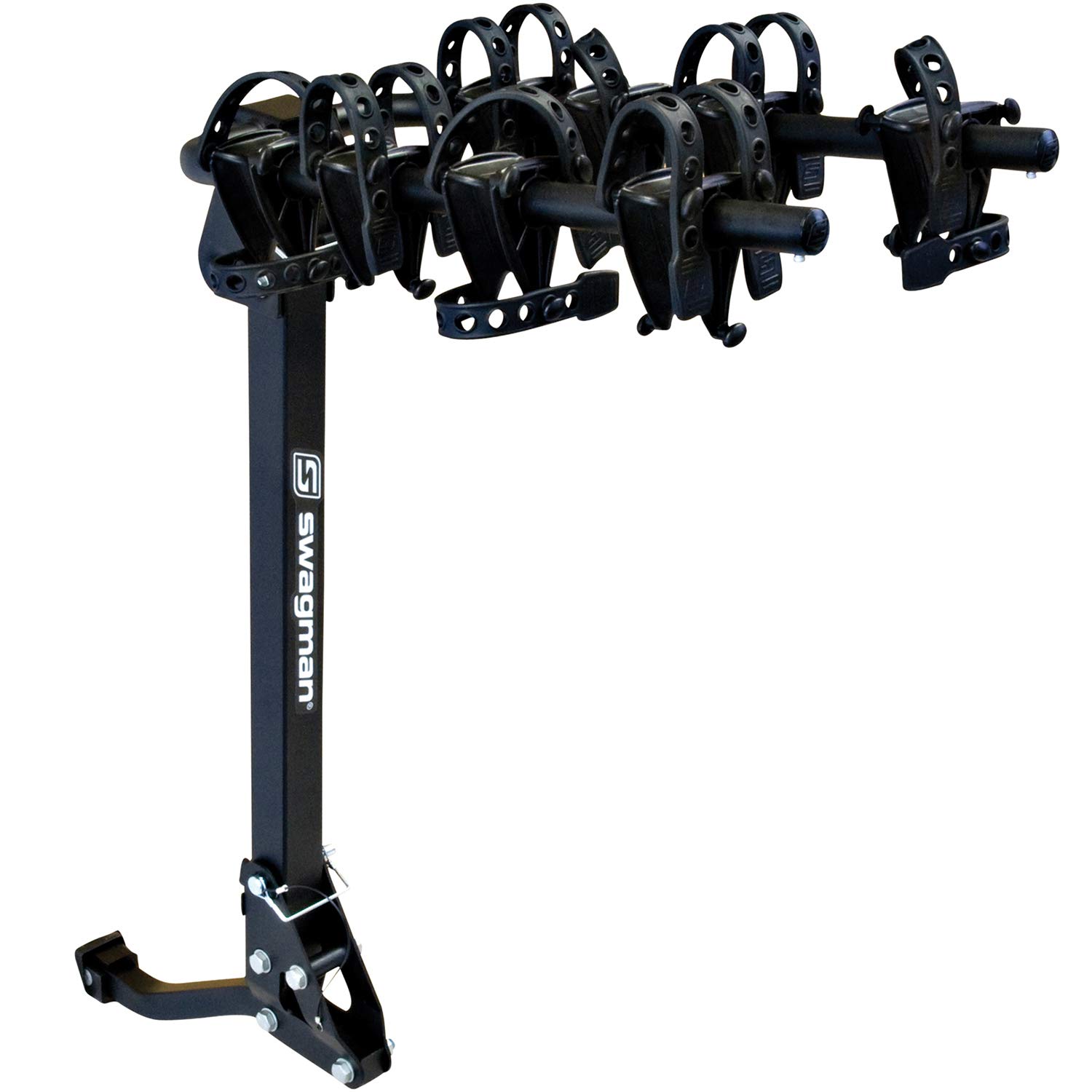 Swagman Trailhead 4-Bike Hitch Mount Folding Bike Rack - Medium Size, Black - Perfect for SUVs, Trucks & RVs - Secure Transport for Mountain, Road & Kids Bikes