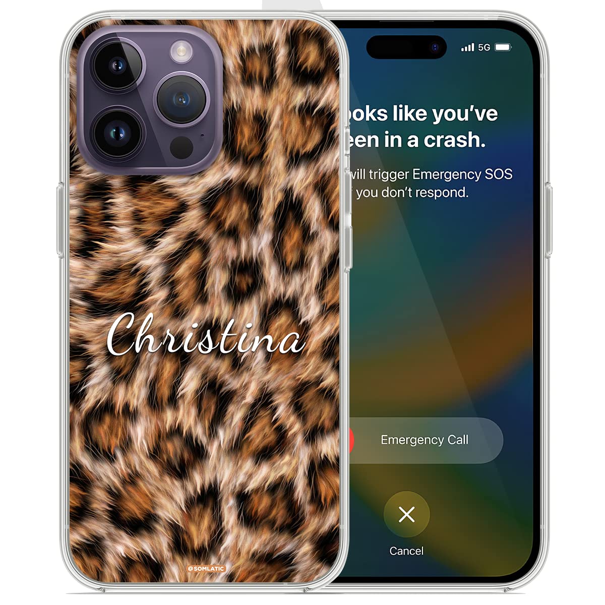 Custom Leopard Print Personalized Phone Case with Initials - Compatible with iPhone 14/13/12/11 Pro Max/Mini/X/XS/XR - Trendy Protective Cover for Women & Teens - Perfect Christmas & Birthday Gift for Girls, Friends & Family - Great for Daily Use, Travel & Special Occasions