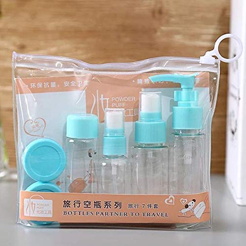7-Piece Portable Travel Cosmetic Bottle Set - Leakproof Shampoo & Toiletries Containers with Spray Bottles for Toiletries, Liquids & Cosmetics | Perfect for Air Travel, Gym & Vacation Packing