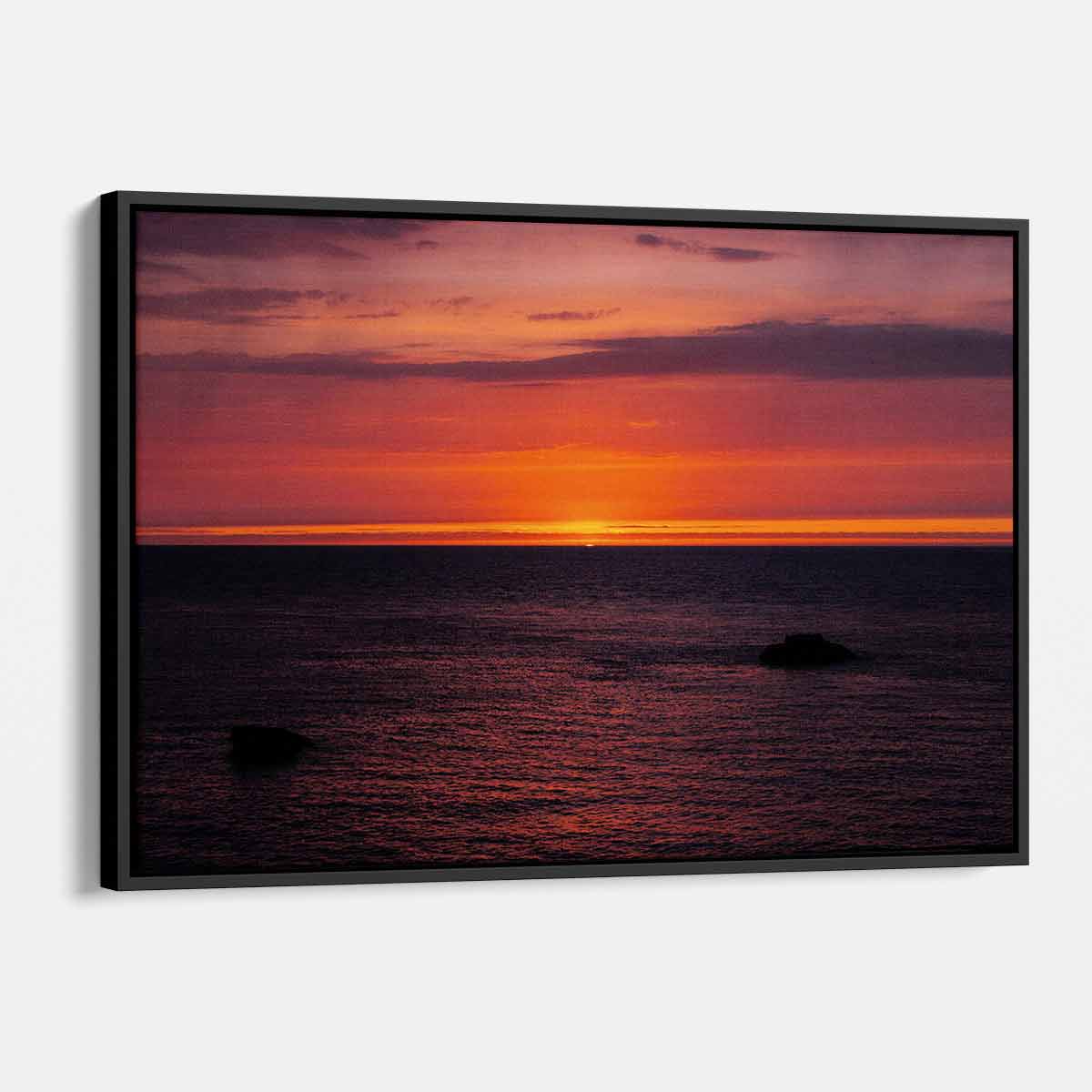 Orange Beach Sunset Wall Art Canvas Print 4458 - Coastal Decor for Living Room, Bedroom & Office