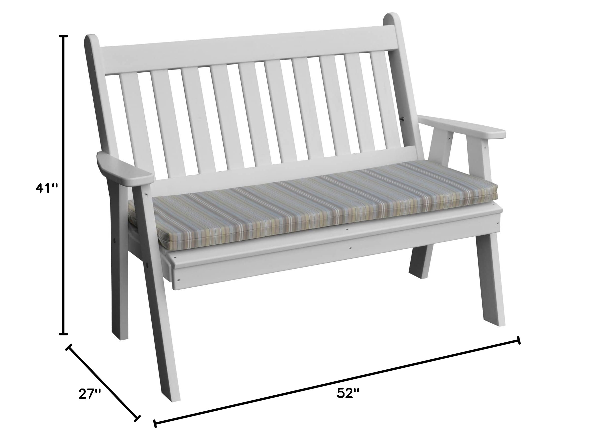 4' White Poly Traditional English Garden Bench for Outdoor Patio, Garden, and Park Seating - Durable & Weather-Resistant Furniture by Furniture Barn USA