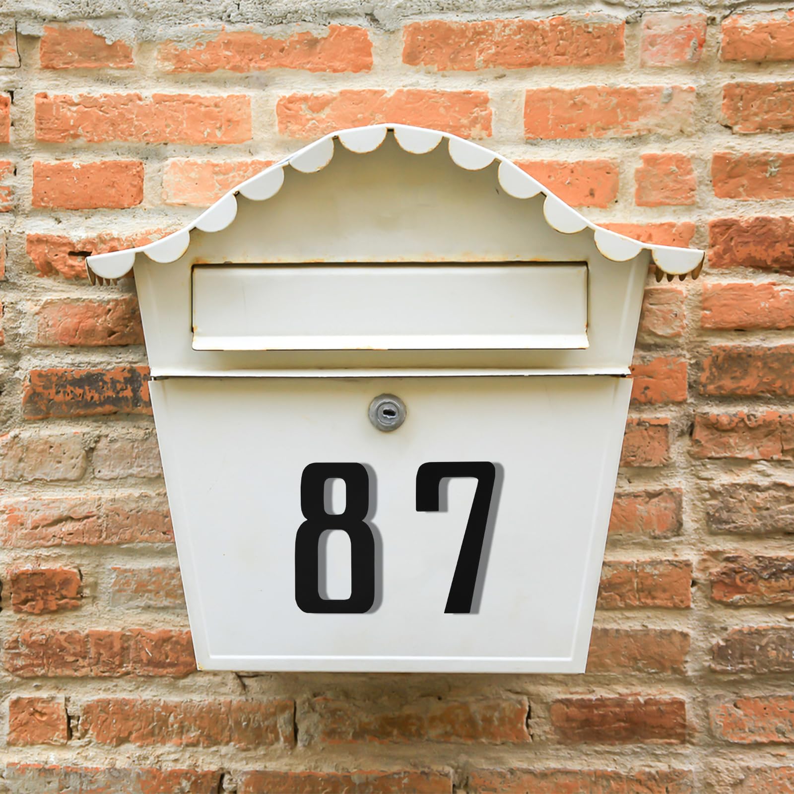 Modern Self-Adhesive 6 Inch Metal House Numbers for Outside - Large Durable Address Plaques for Mailbox, Door & Outdoor Use - Perfect for Home, Apartment & Business Address Display (House Number 4)