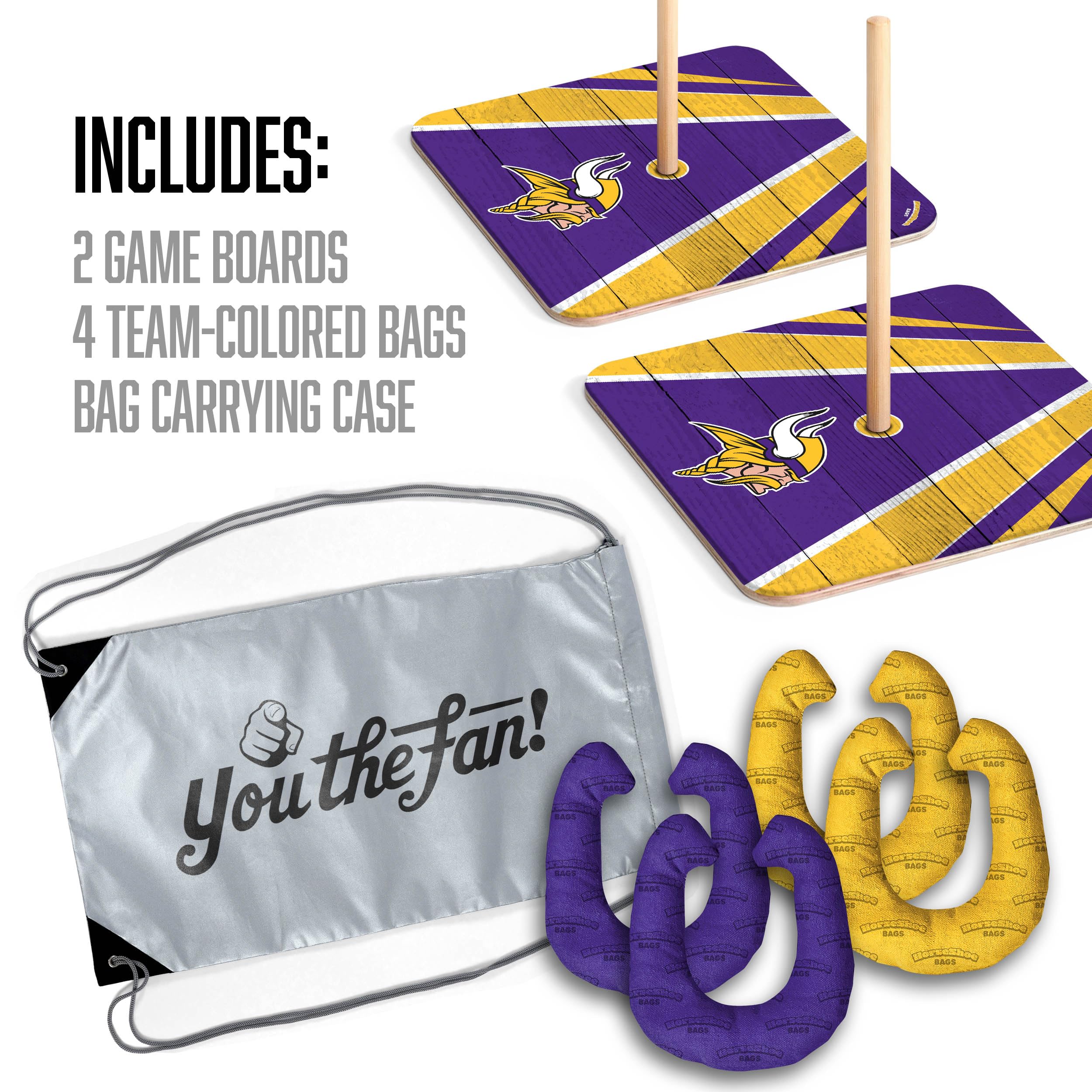 YouTheFan NFL Minnesota Vikings Horseshoe Tote Bags for Women & Men - Stylish Team Spirit Grocery, Beach & Game Day Essentials