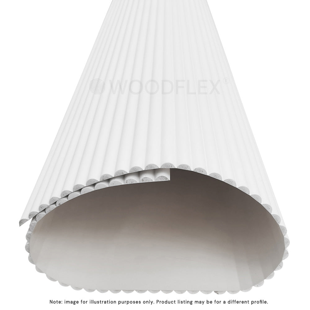 WOODFLEX White Primed Flexible Wave 30 - 2700mm x 600mm Waterproof MDF Wall Panel for Bathroom, Kitchen & Home Decoration