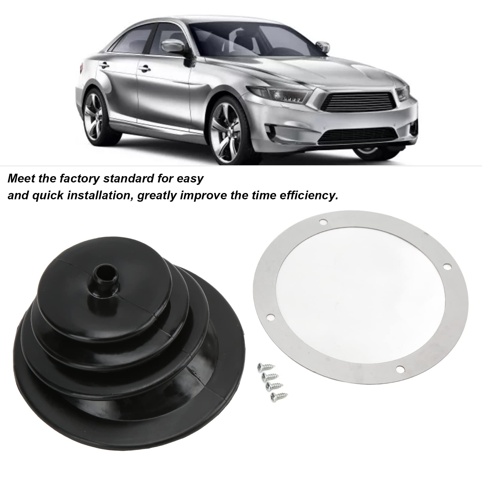 Astibym Black Round 5.250in High Accuracy Shifter Boot Plate - Premium Dust Cover for Car Gear Shift Head | Perfect for Manual Transmission Upgrades & Shift Accessories | Ideal for Racing, Daily Driving & Car Enthusiasts