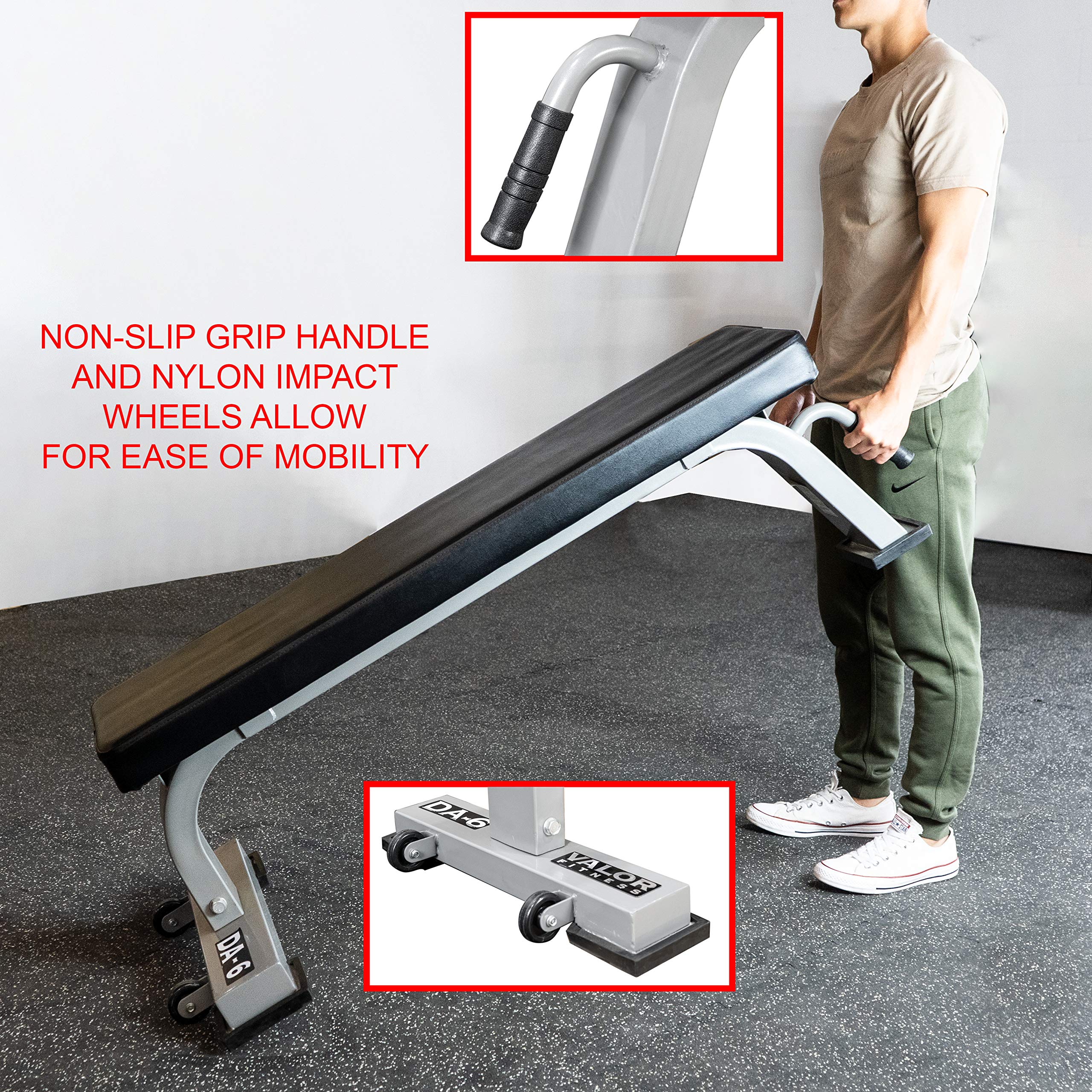 Valor Fitness Flat Weight Bench - Heavy Duty Steel Frame & High Density Padding - Perfect for Home Gym, Strength Training & Workout Benches