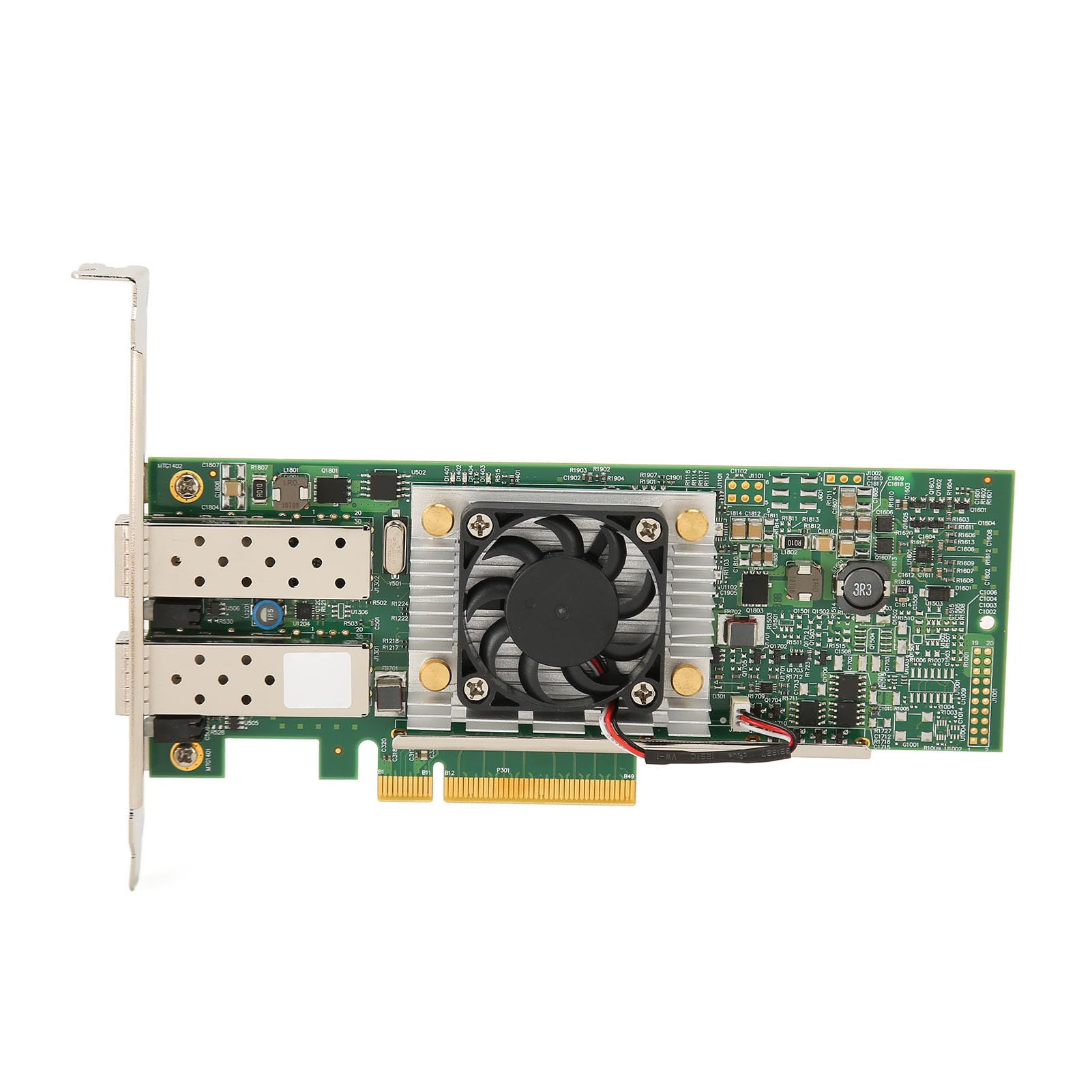 Goshyda BCM57810S Dual Port SFP+ 10GbE PCIe X8 Ethernet Converged Network Adapter with Cooling Fan - High Performance Multifunction Server & Desktop Network Card for Data Centers, Cloud Computing, and High-Speed Networking