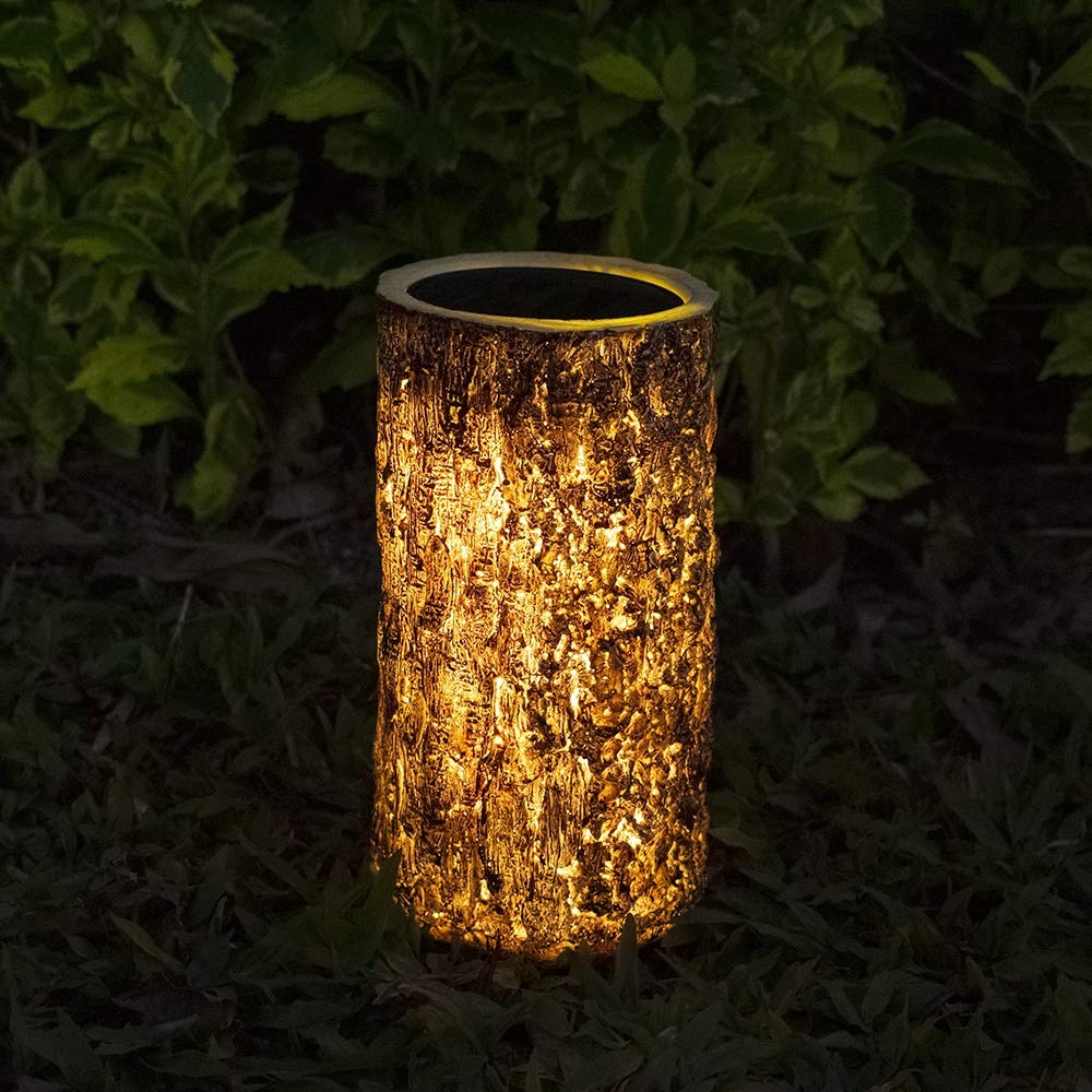 HSWROAO Solar LED Landscape Light - Waterproof Outdoor Stump Lamp for Garden, Yard, Pathway Lighting | Perfect for Patio, Lawn, Driveway Decoration