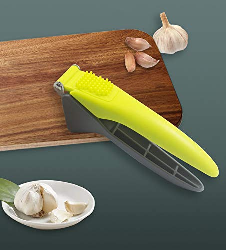 WOIWO Stainless Steel Garlic Press - Manual Kitchen Gadget for Easy Garlic Puree - Durable & Simple Household Garlic Crusher - Perfect for Cooking, Baking, and Meal Prep