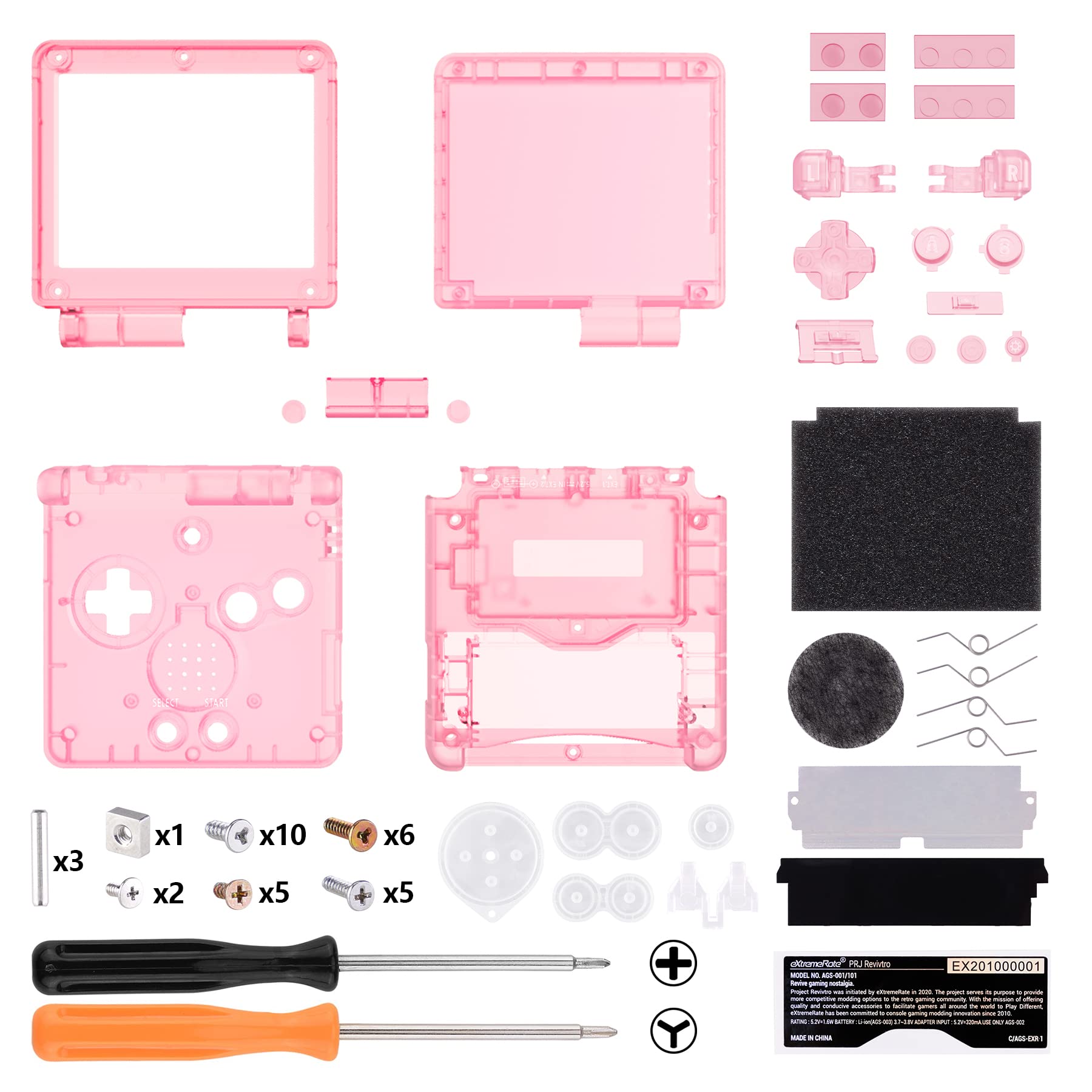 eXtremeRate Cherry Pink Replacement Shell for Gameboy Advance SP GBA SP - Compatible with IPS & Standard LCD Screens - DIY Custom Housing Case - Perfect for Gaming Enthusiasts & Console Modders (Console & Screen Not Included)