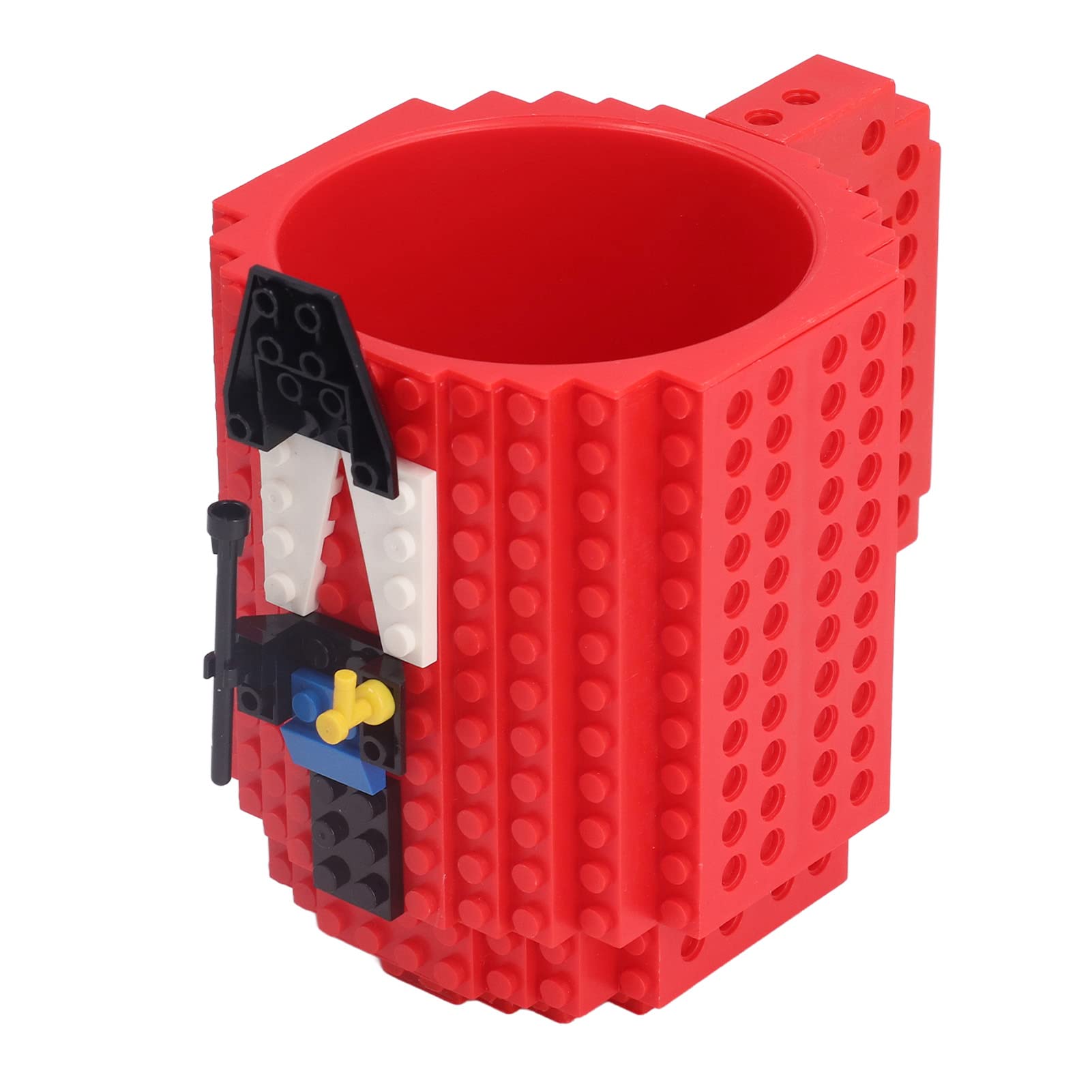 Funny Building Blocks Coffee Mug - Stackable Brick Design, Hand Washable & Multifunctional for Parties, Gifts & Office Use (Red)