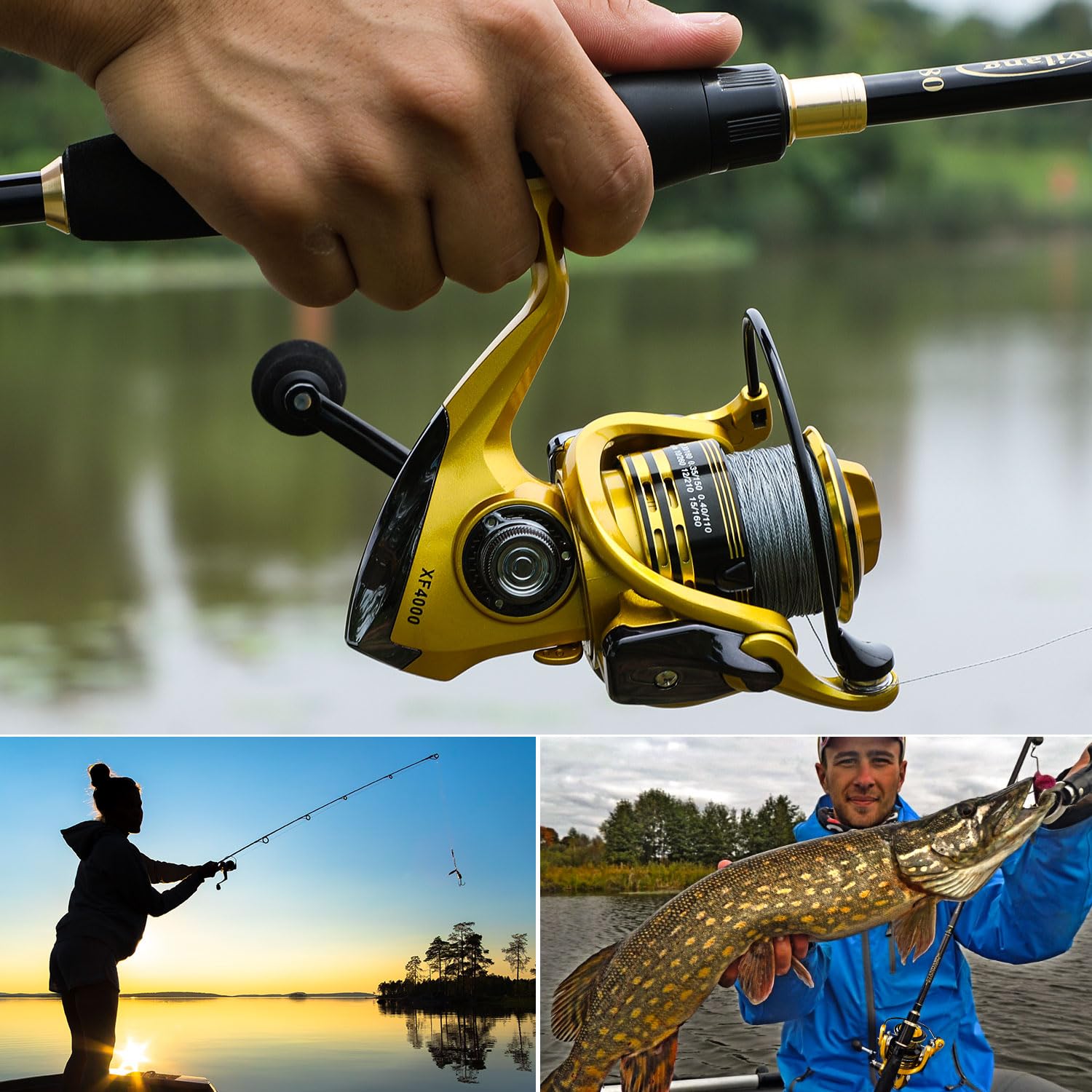 13+1BB Lightweight Ultra Smooth Spinning Fishing Reel - Saltwater & Freshwater Fishing Gear for Bass, Trout & Surf Casting | Perfect for Shore Fishing & Boat Angling