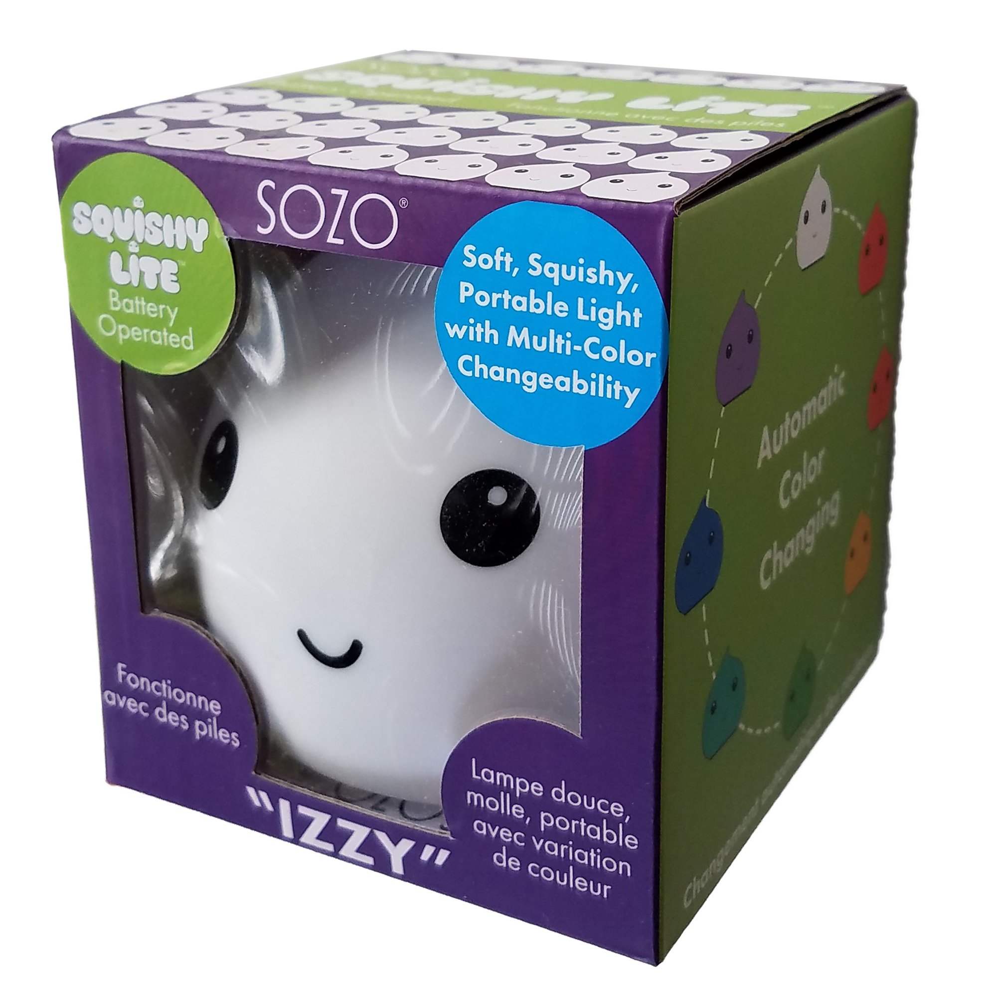 Sozo Squishy Lite Izzy Small Nightlight - Soft Glow LED Night Light for Kids, Nursery, Bedroom | Perfect for Nighttime Comfort, Baby Sleep Aid & Safe Nighttime Navigation