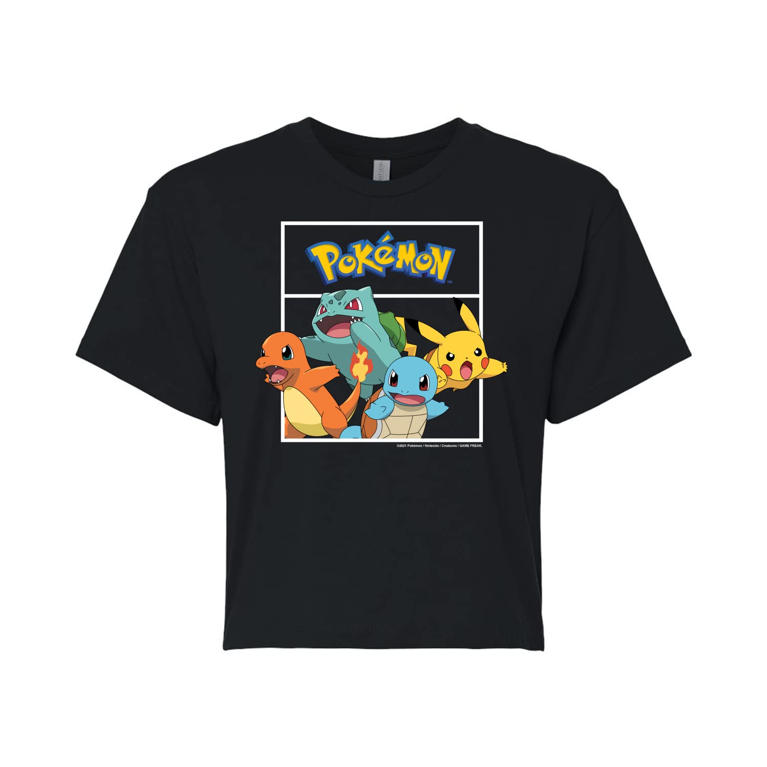 HYBRID APPAREL Pokémon Team Juniors Cropped Cotton Blend T-Shirt for Kids - Soft & Comfortable Anime Graphic Tee for Casual Wear, Gaming, and Cosplay