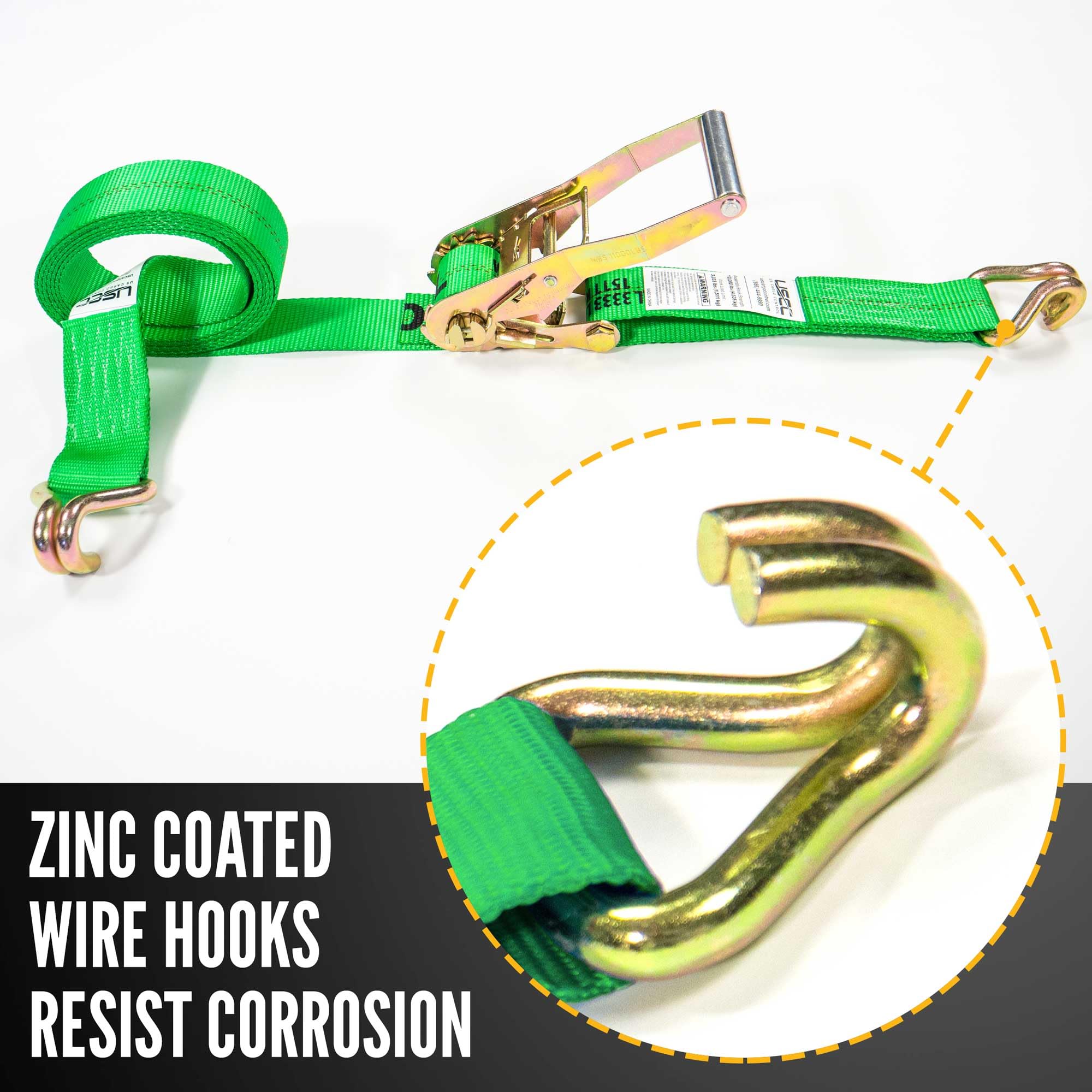**2 Inch x 24 Foot Heavy-Duty Ratchet Straps with Double J Hooks – Green Cargo Tie Down Straps for Trucks, Trailers & Secure Load Transport – Ideal for Moving, Towing & Hauling**