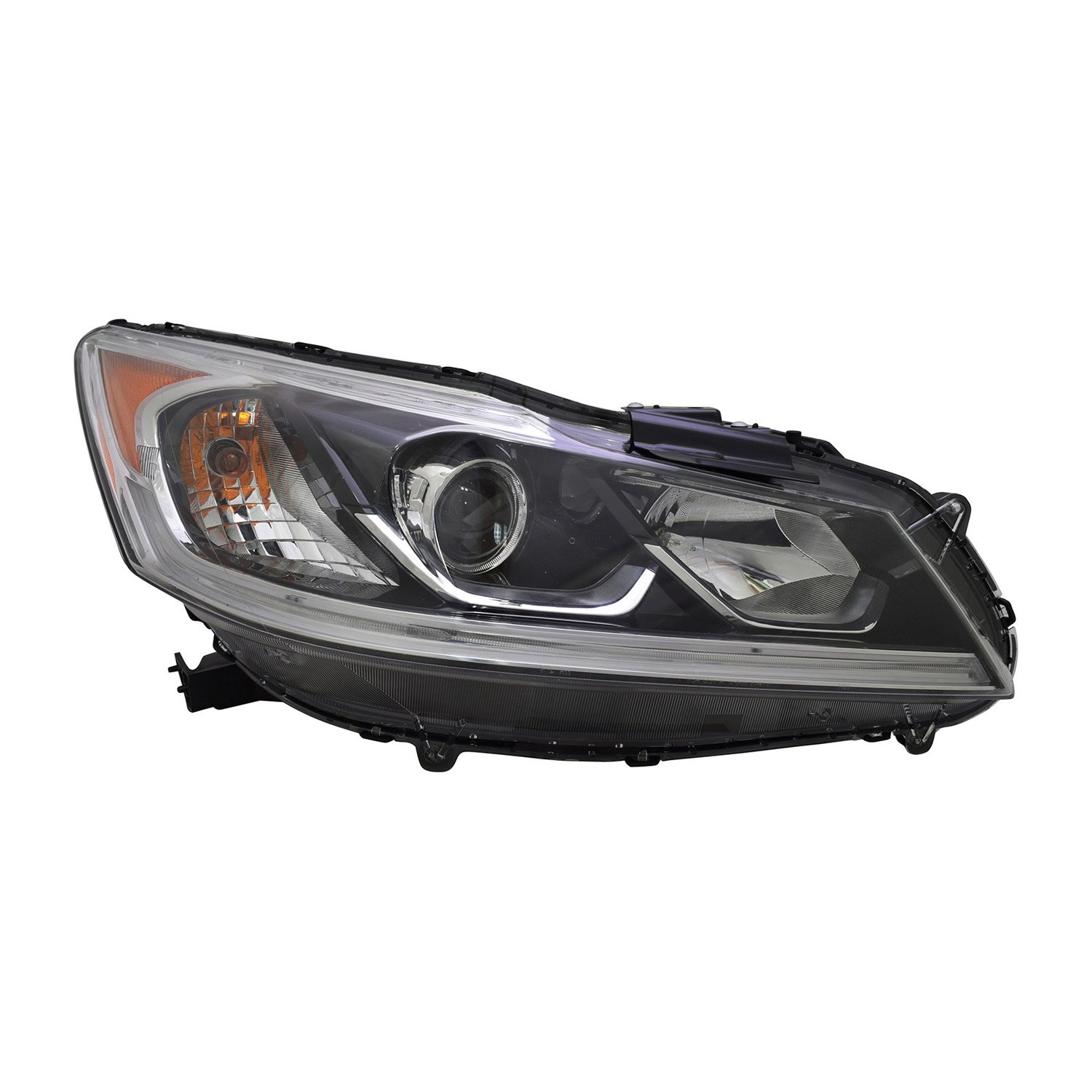 2016-2017 Honda Accord Right Passenger Side Halogen Headlight Assembly - Compatible with EX/EX-L/Sport Models with LED DRL - Partslink #HO2503169C - Perfect for Night Driving & Vehicle Lighting Upgrades
