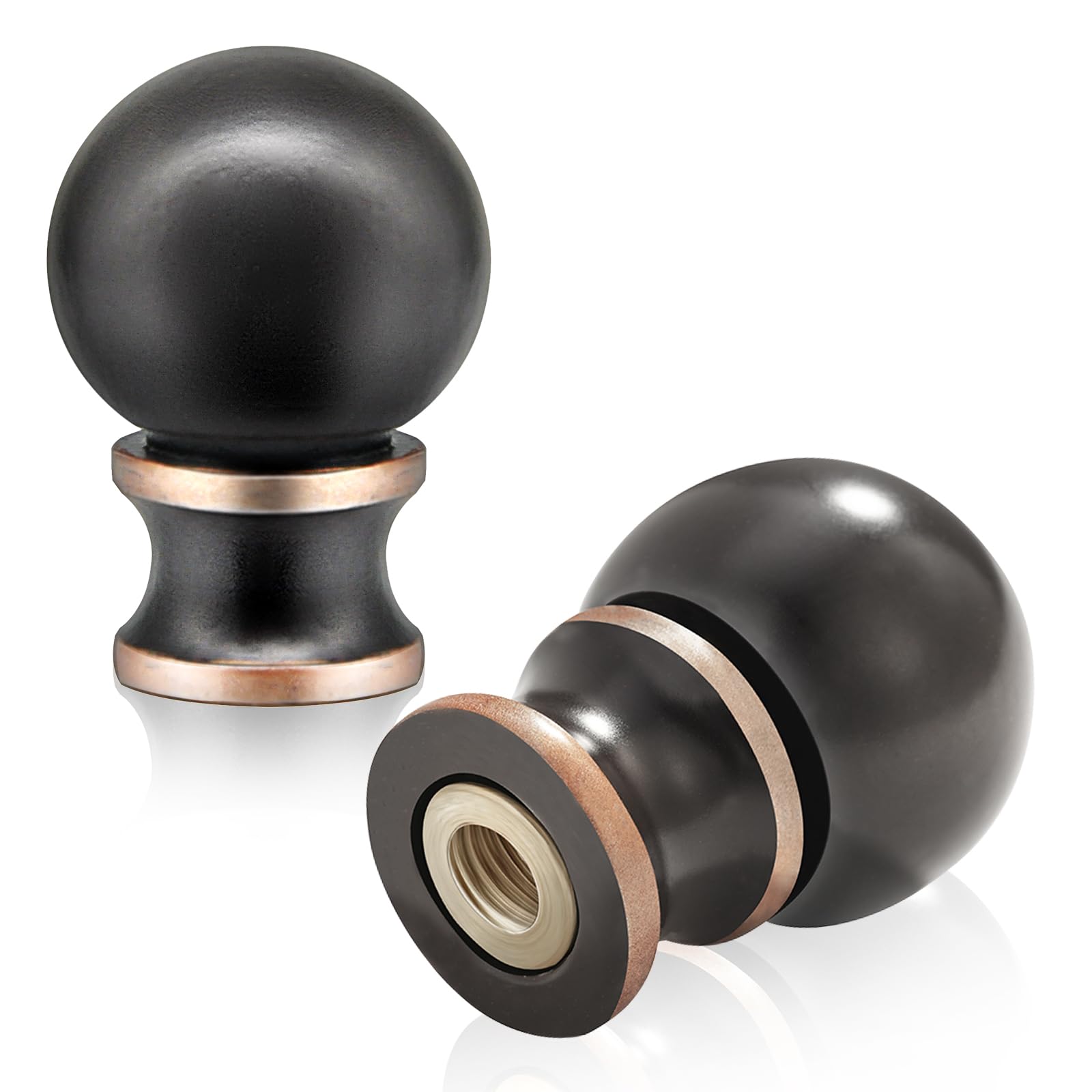 Vintage Solid Metal Lamp Finial Cap Knob - Heavy Duty 1/4-27 Inch Threaded Base for Table & Floor Lamps - Decorative Shade Topper for Living Room, Bedroom & Office Lighting Fixtures