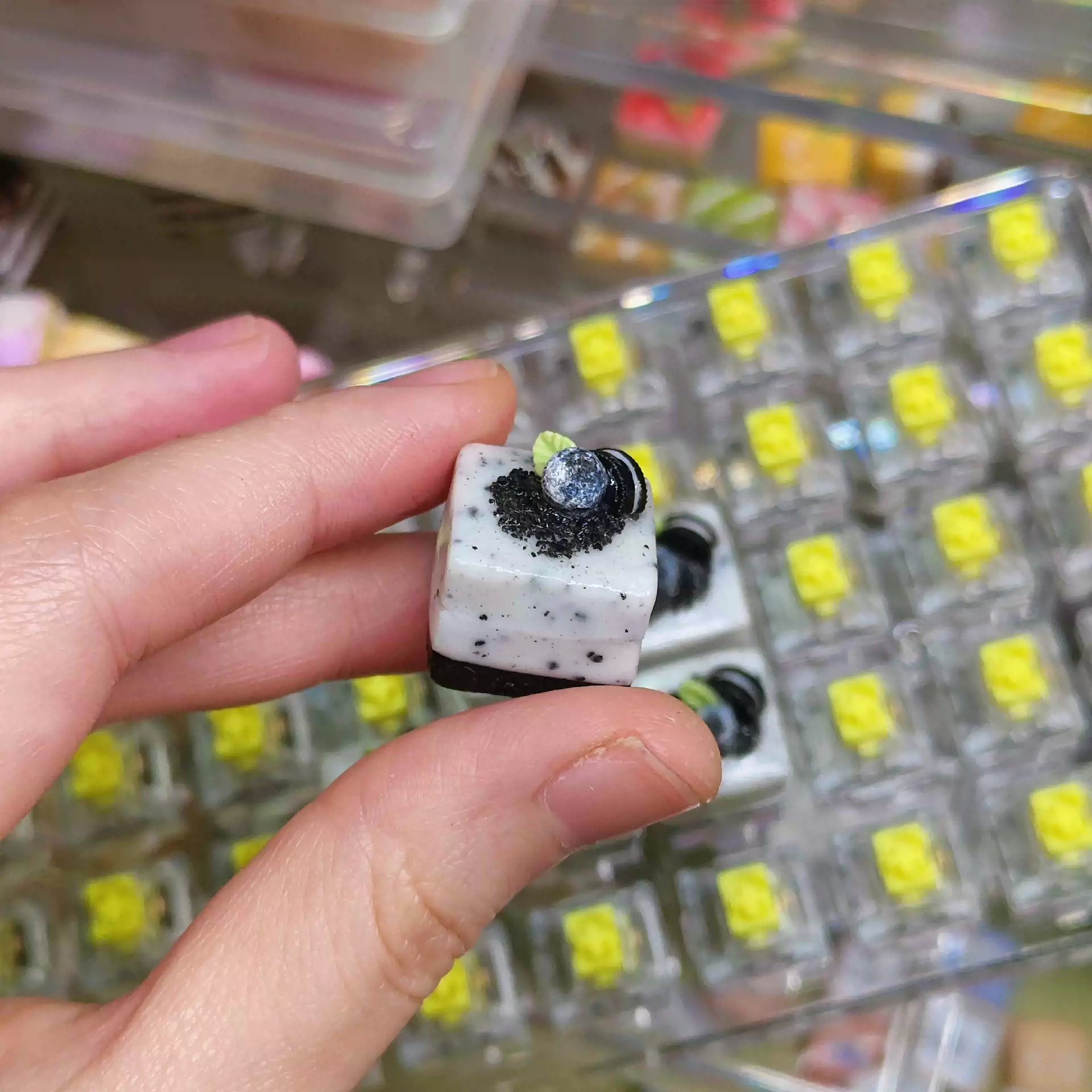 Handmade Resin Clay Food Collection Keycaps - Custom Stone Plastic Clay Artisan Keycaps for Mechanical Keyboards | Unique Keyboard Decor for Gaming & Office Use