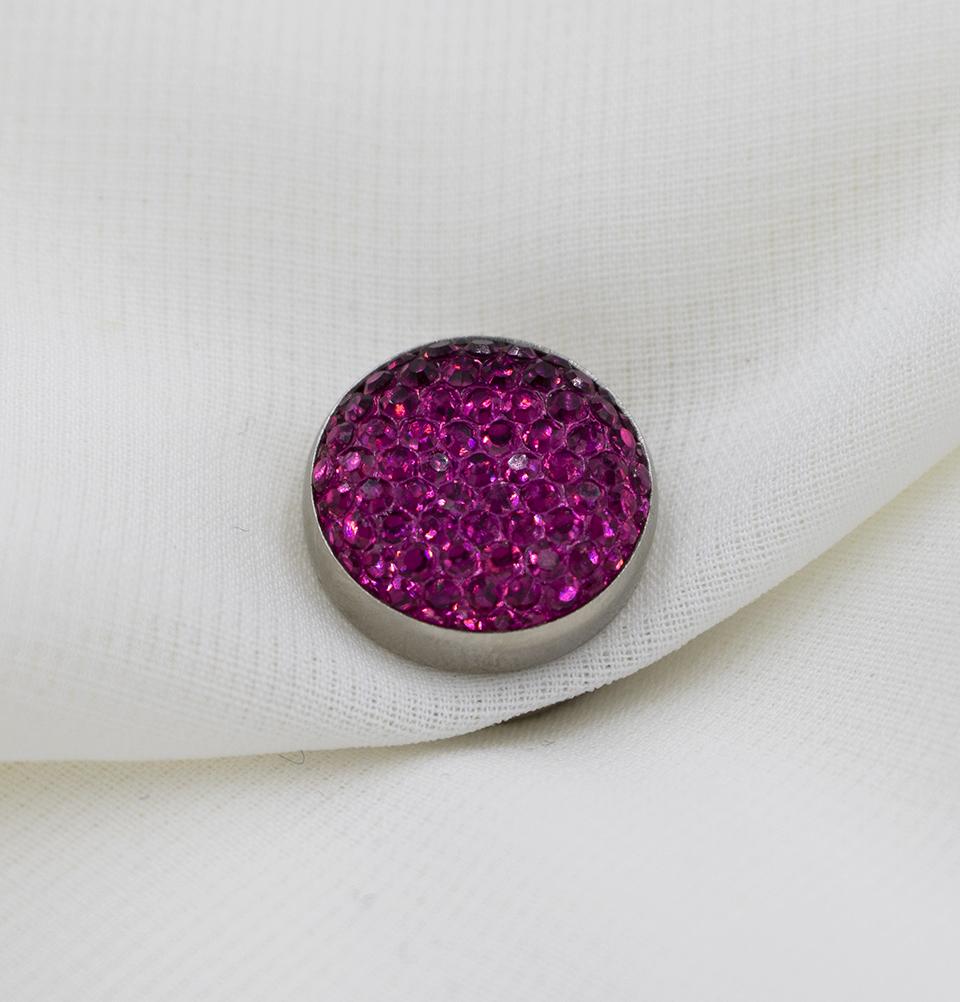 Bejeweled Magnetic Hijab Pin for Women - Elegant Magenta Scarf Accessory for Muslim Fashion, Daily Wear & Special Occasions