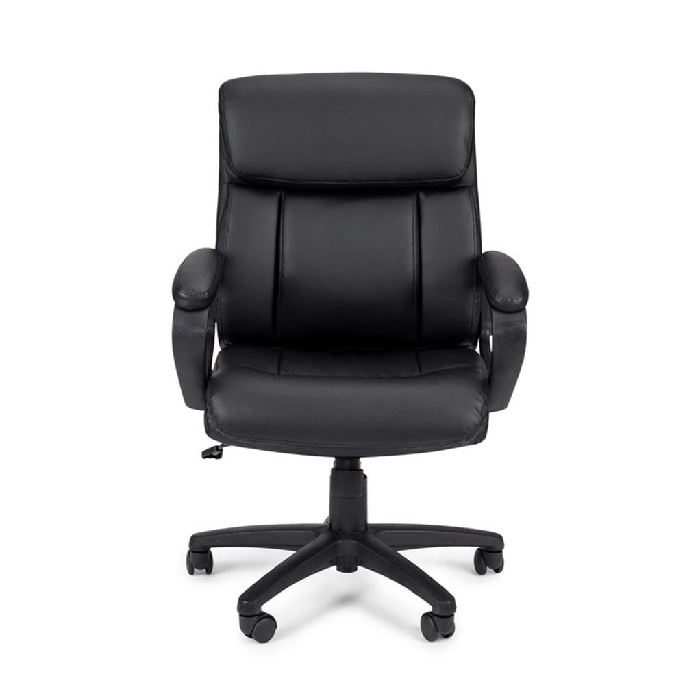 Poundex Compet Office Chair - Ergonomic Adjustable Black Desk Chair for Home & Office Use - Perfect for Long Hours of Work, Gaming, or Studying