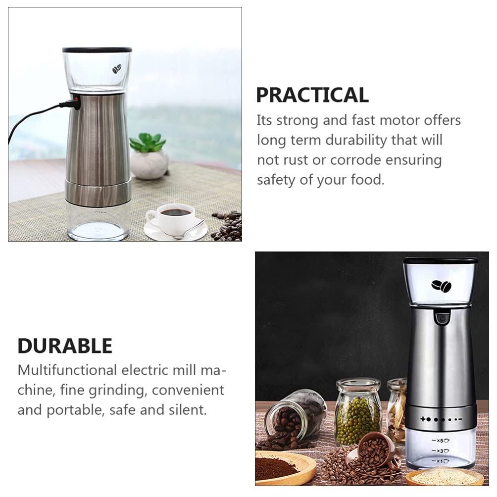 Premium Veemoon Electric Coffee Grinder - Conical Burr Mill for Fresh Ground Beans, Quiet & Fast, Perfect for Home, Kitchen, Office & Travel - Essential Coffee Machine Accessory for Espresso, French Press & Drip Coffee Makers