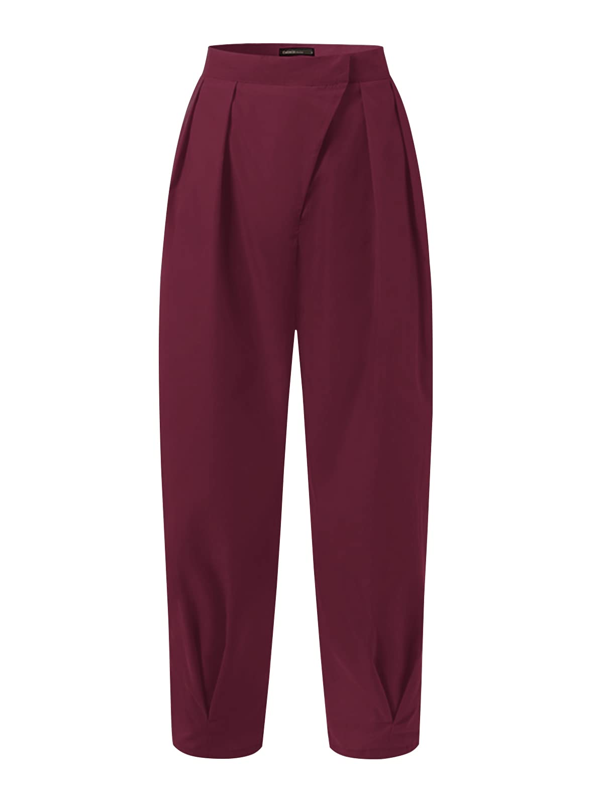 Celmia Women's High Waist Casual Work Pants - Office Pleated Elastic Waist Paper Bag Trousers with Pockets | Perfect for Business, Professional & Everyday Wear