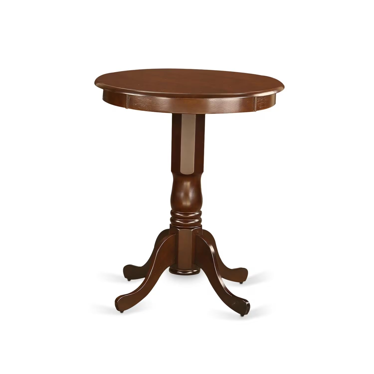 East West Furniture ESDU3-MAH-LC 3-Piece Round Dining Table Set with Pedestal Base & 2 Faux Leather Chairs - 30x30 Inch Mahogany - Perfect for Small Spaces, Breakfast Nooks & Cozy Apartments