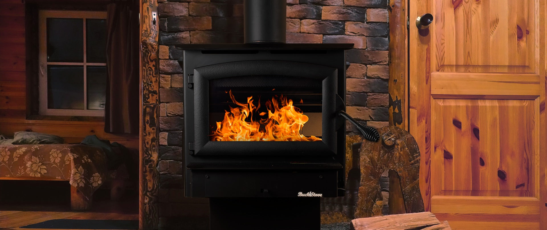 Buck Stove Model 21 NC Wood Stove - Freestanding or Insert Fireplace for Home Heating | Indoor & Cabin Use