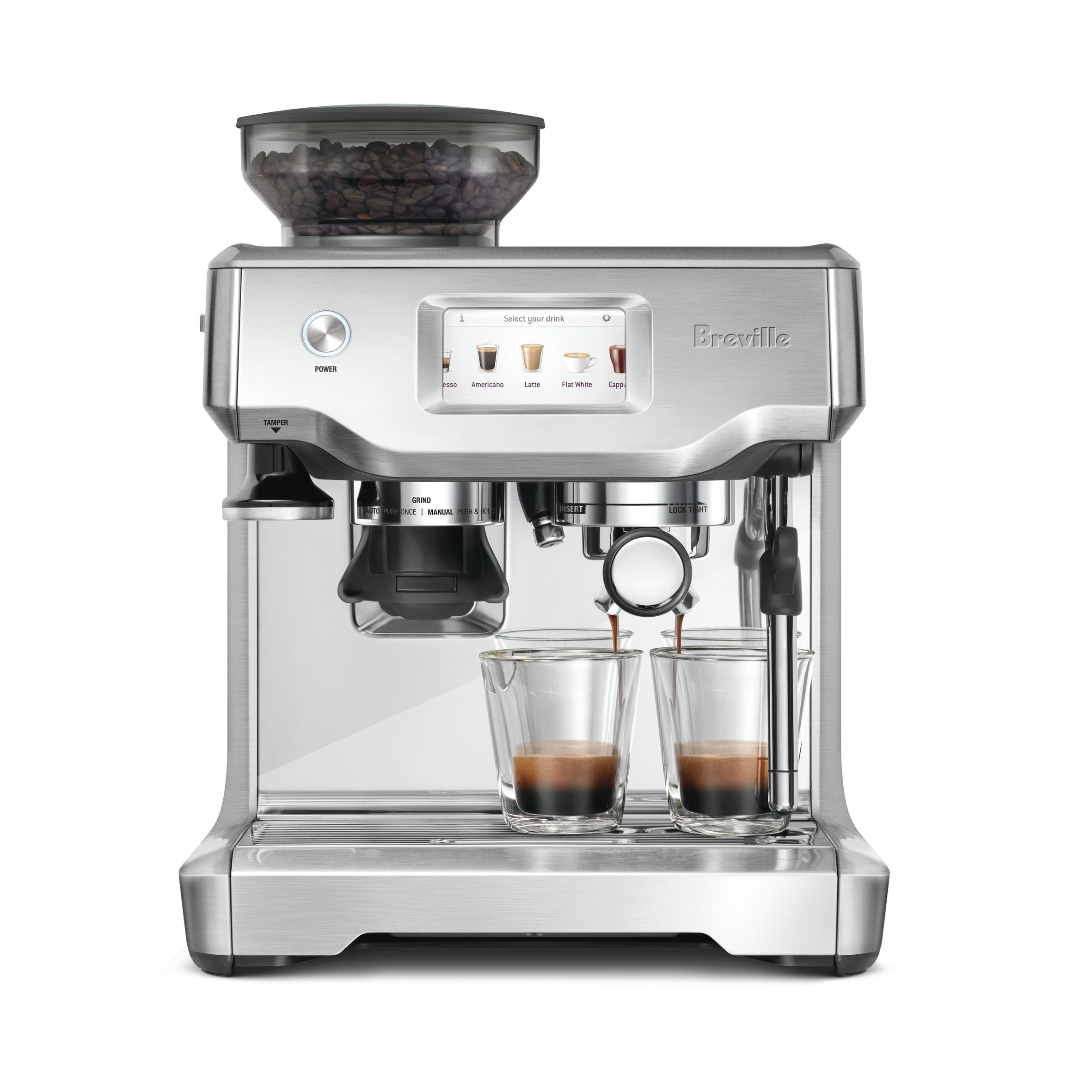 Breville Barista Touch BES880BSS Espresso Machine with Built-in Grinder - Stainless Steel, 67 oz Water Tank - Perfect for Home Baristas & Coffee Lovers (Use for Latte, Cappuccino, Americano)