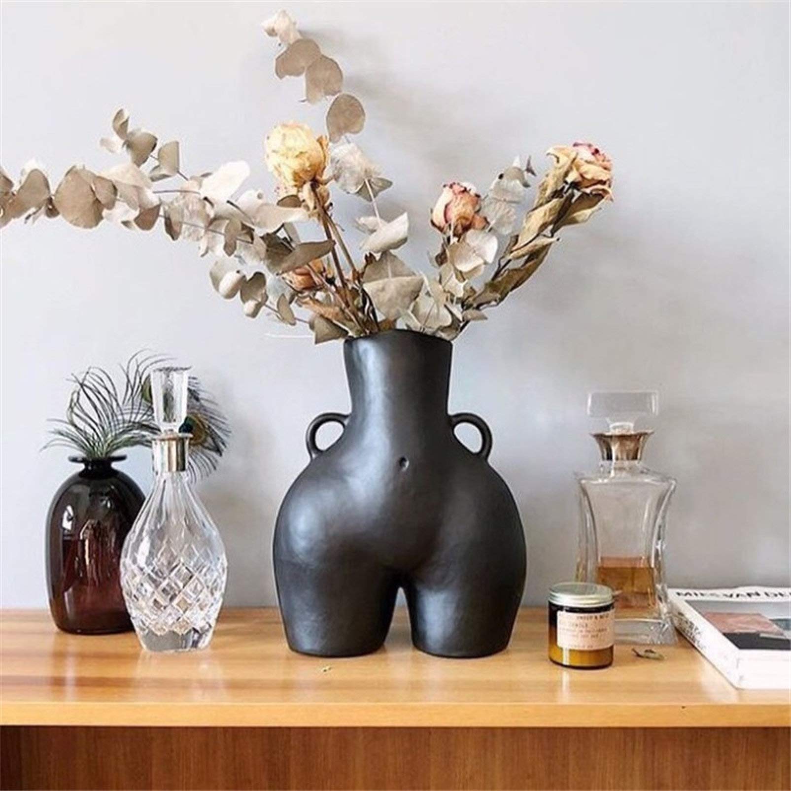 Handmade Resin Body Art Vase - Unique Home Decor for Living Room, Bedroom & Office - Elegant Flower Pot & Art Statue - Perfect for Modern Interior Design & Gift Giving