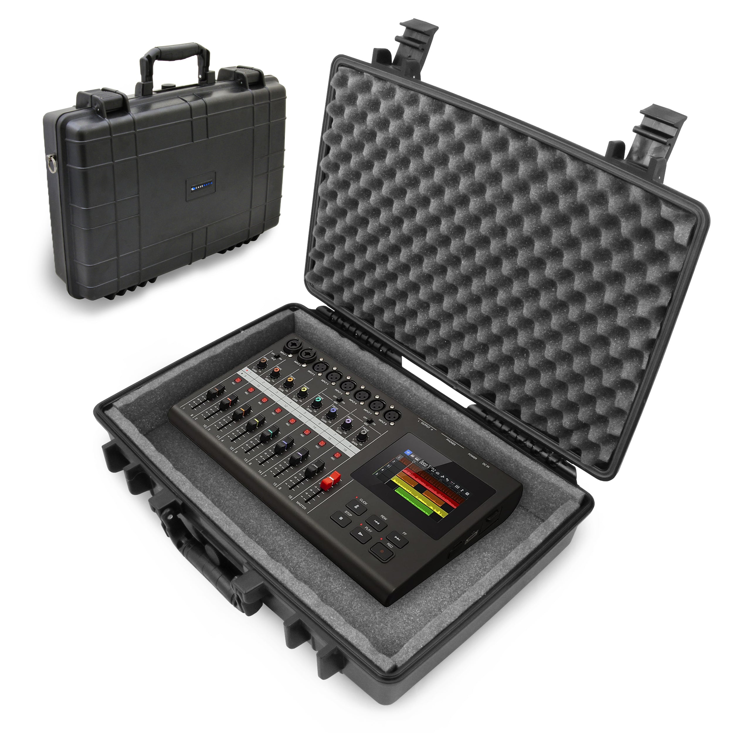 CASEMATIX Waterproof Travel Case for Zoom R20 Multi Track Recorder - Durable Carry Bag for Digital Mixer, Cables & Microphones - Perfect for Studio Recording & Outdoor Music Sessions