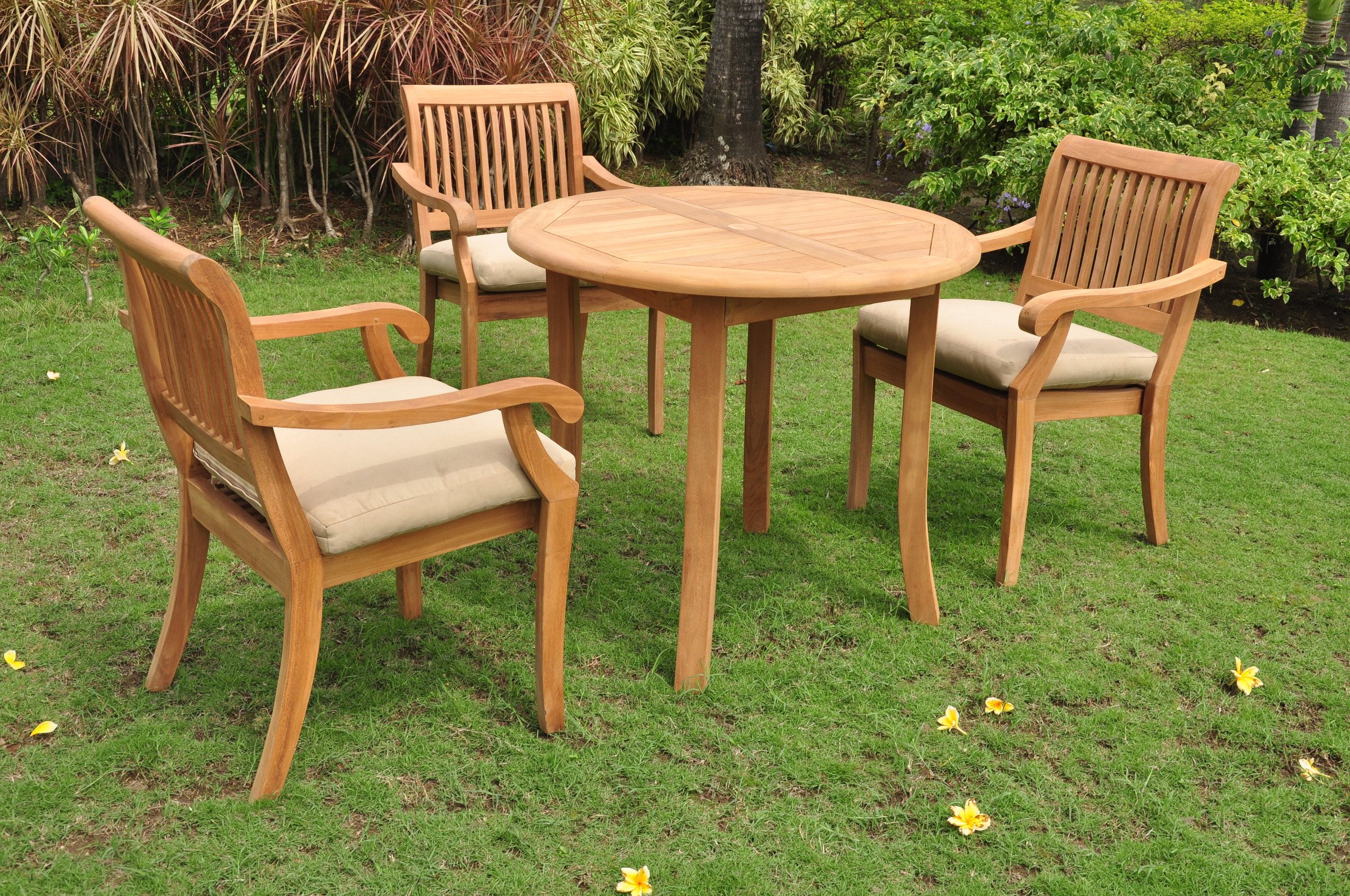 Premium 4-Piece Teak Outdoor Dining Set - 36