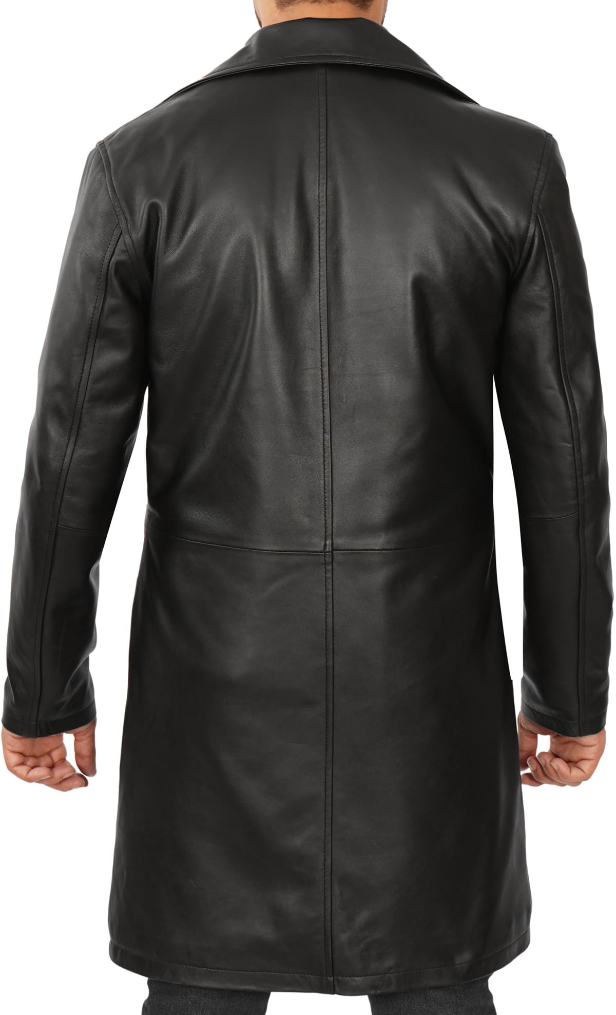 Genuine Lambskin Leather Jacket for Men - ¾ Length Brown & Black Real Leather Coat | Stylish & Durable Men's Fashion Outerwear | Perfect for Casual Wear, Motorcycle Riding & Night Out