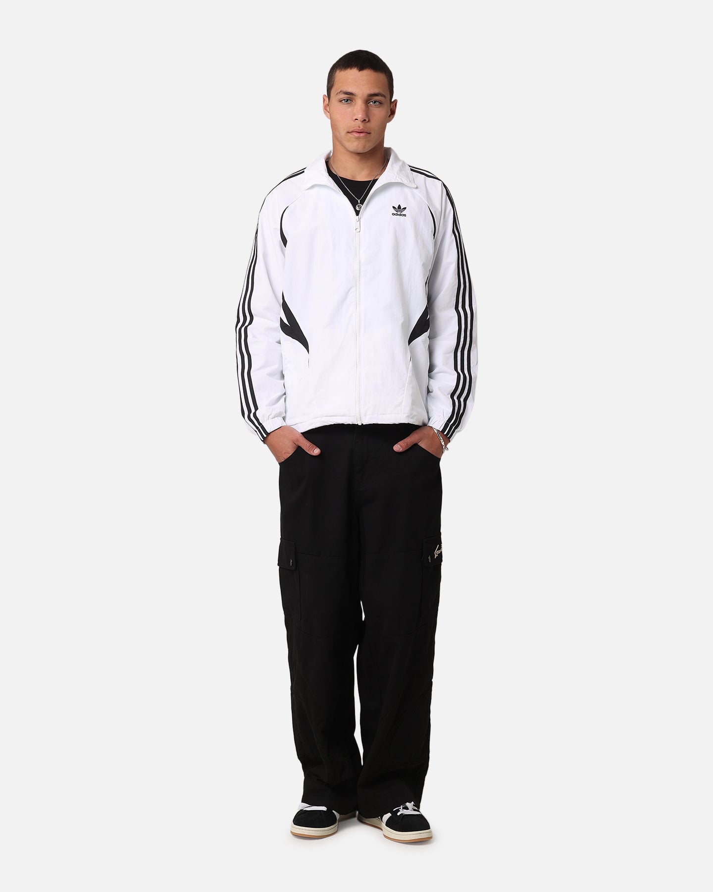 Adidas Archive Track Jacket White & Black - Vintage-Inspired Athletic Jacket for Running, Gym & Streetwear Fashion