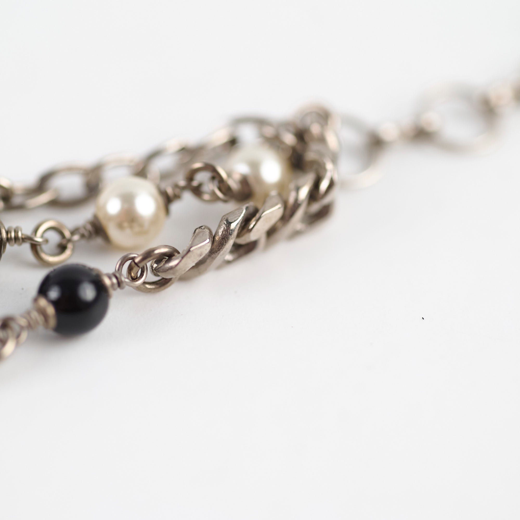 Chanel CC Logo Pearl Bracelet - Elegant Costume Jewelry for Women | Perfect for Parties, Weddings & Special Occasions