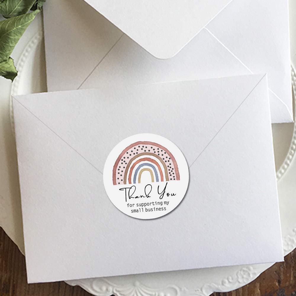 Rainbow Thank You Stickers for Small Business - 120 Pcs Customer Appreciation Labels, Happy Mail Stickers for Etsy Sellers & Small Business Owners - Perfect for Packaging, Thank You Cards & Customer Gifts