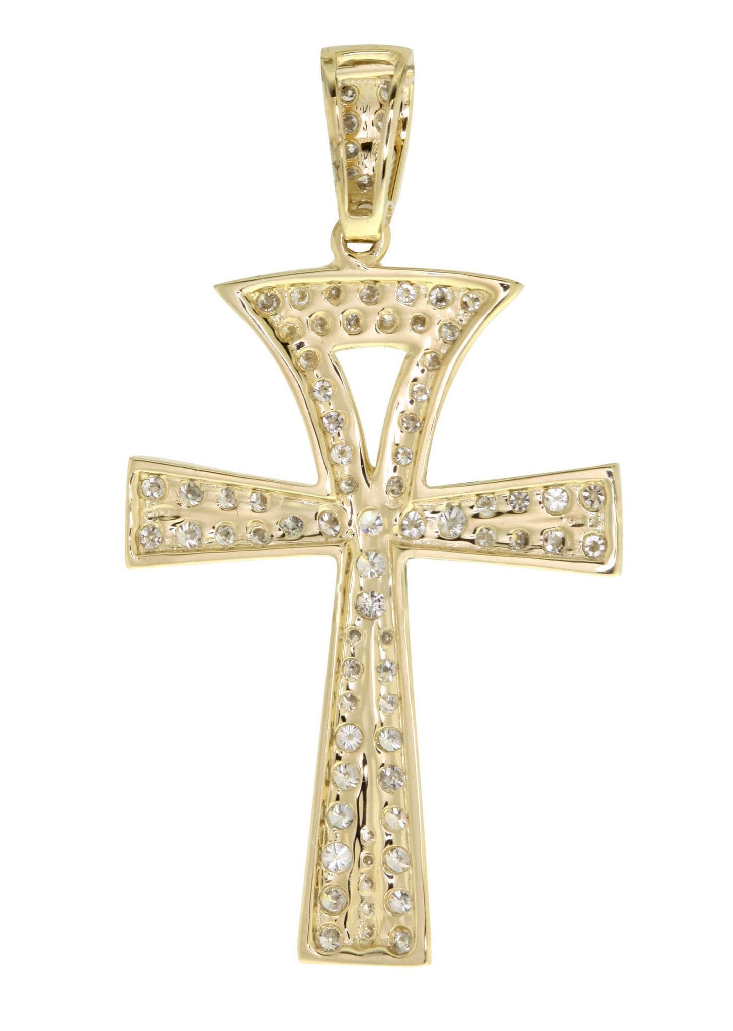 1.07 Carat Diamond Ankh Pendant Necklace - 2.36 Grams 14K Gold Egyptian Cross Jewelry for Women - Perfect for Spiritual Gifts, Everyday Wear & Special Occasions