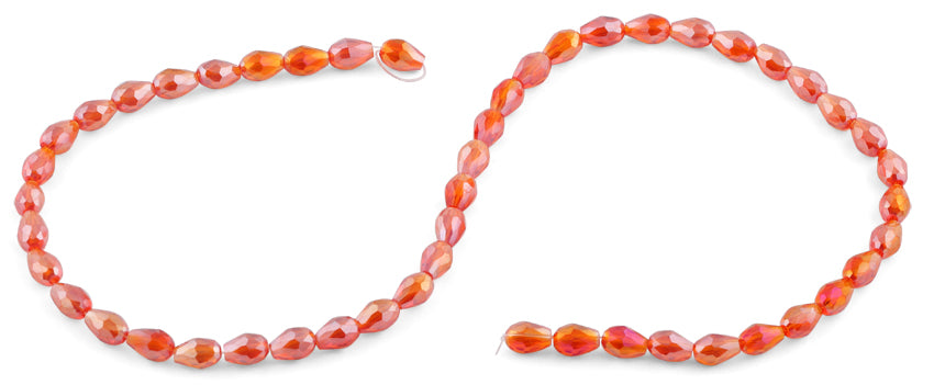 5x7mm Red Drop Faceted Crystal Beads for Jewelry Making - DIY Necklace, Bracelet, Earrings & Craft Projects - Sparkling Glass Beads for Beading, Scrapbooking & Home Decor