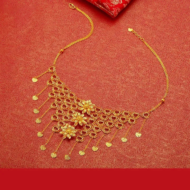 24K Pure Gold Necklace Real AU 999 Solid Gold Chain for Women - Classic Trendy Fine Jewelry for Party, Wedding & Special Occasions - Elegant & Upscale Gift 2023