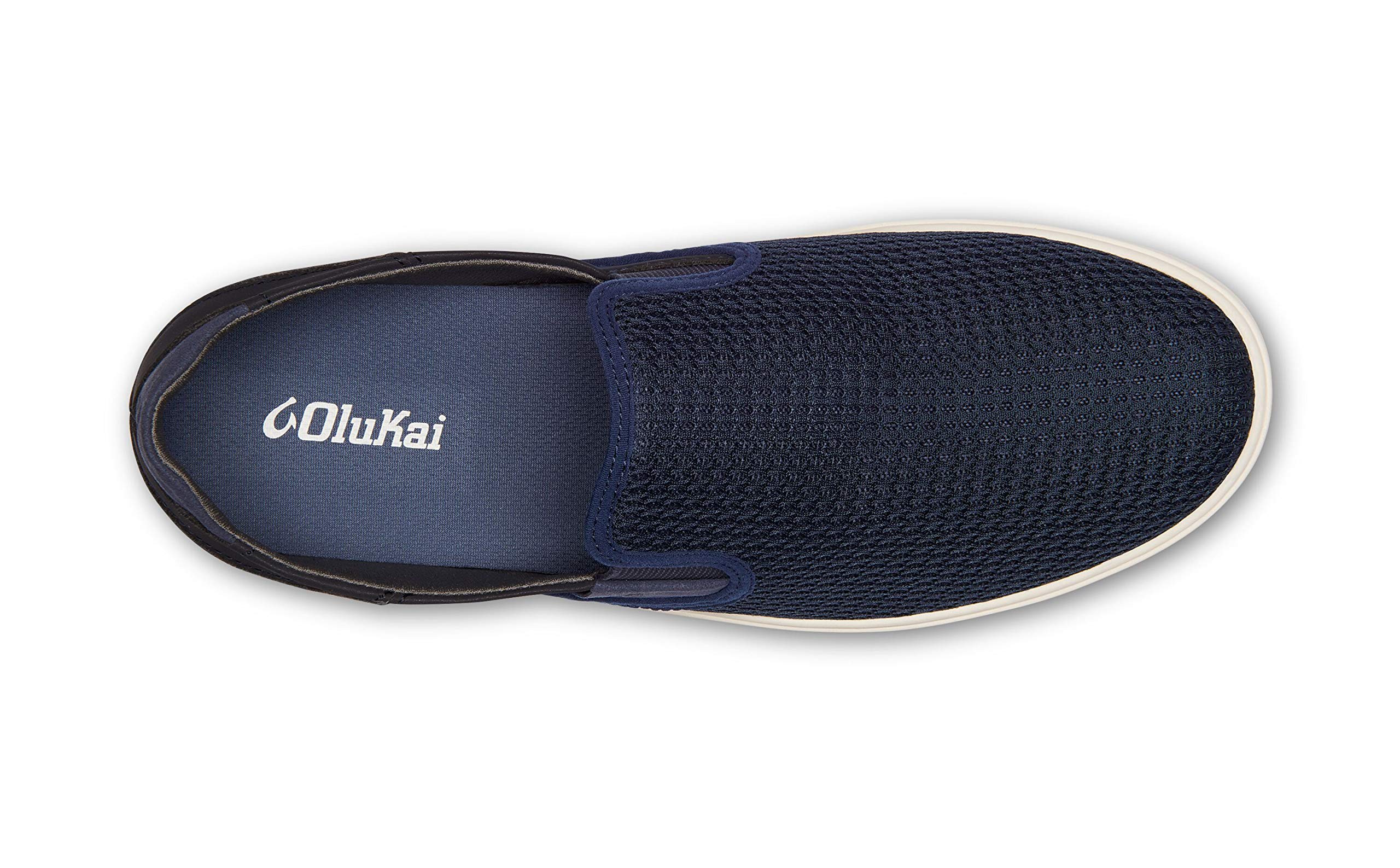 OLUKAI Lae'ahi Men's Slip On Sneakers - Lightweight Barefoot Feel, Breathable Mesh, Water Resistant Heel & Wet Grip Rubber Soles with Removable Gel Insert - Perfect for Travel, Beach, Casual Wear & Outdoor Activities