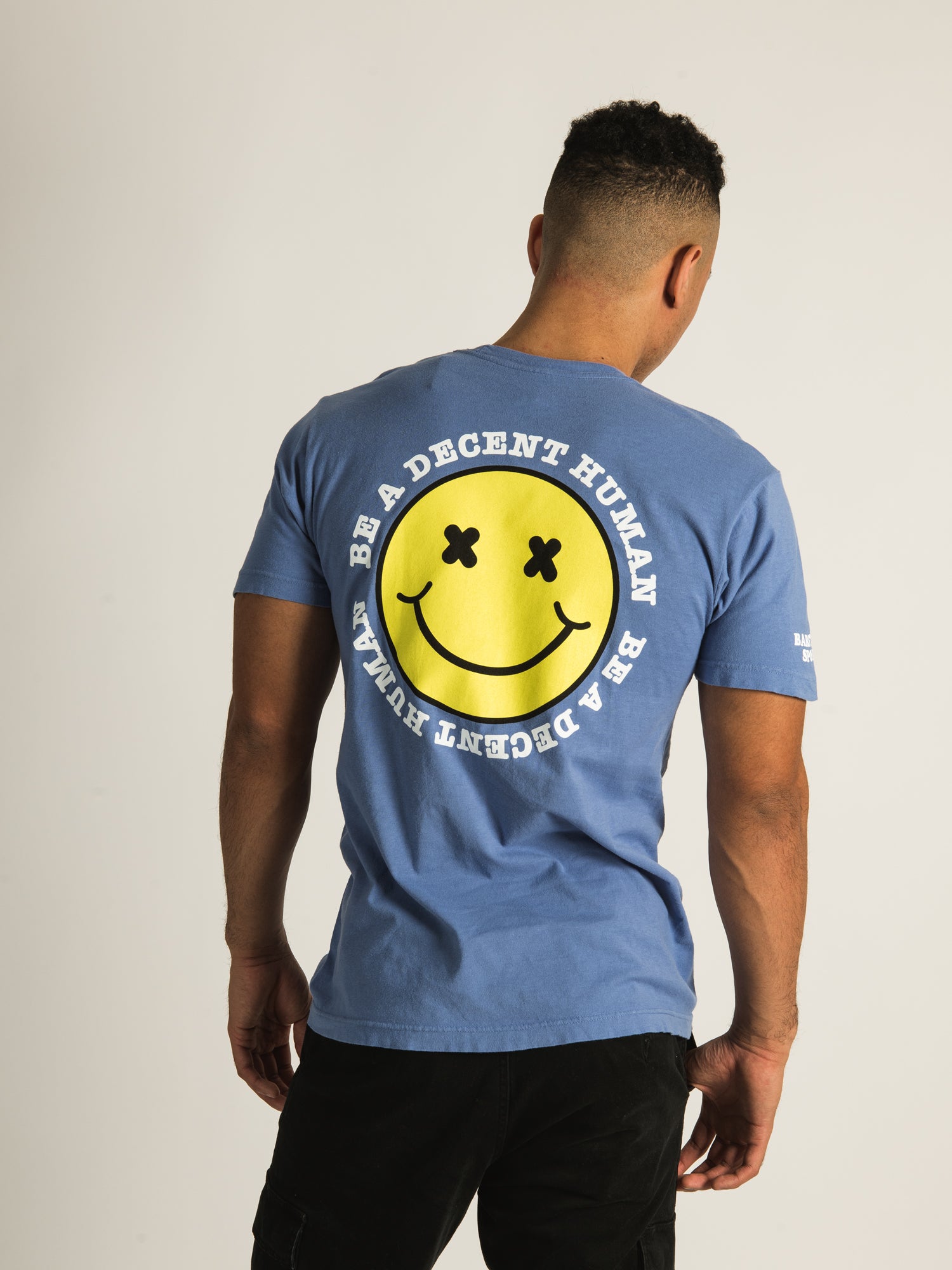 Barstool Sports Be a Decent Human T-Shirt - Men's Funny Graphic Tee - Casual Cotton Crewneck - Perfect for Sports Fans & Comedy Lovers - Great for Game Day, Parties, and Everyday Wear